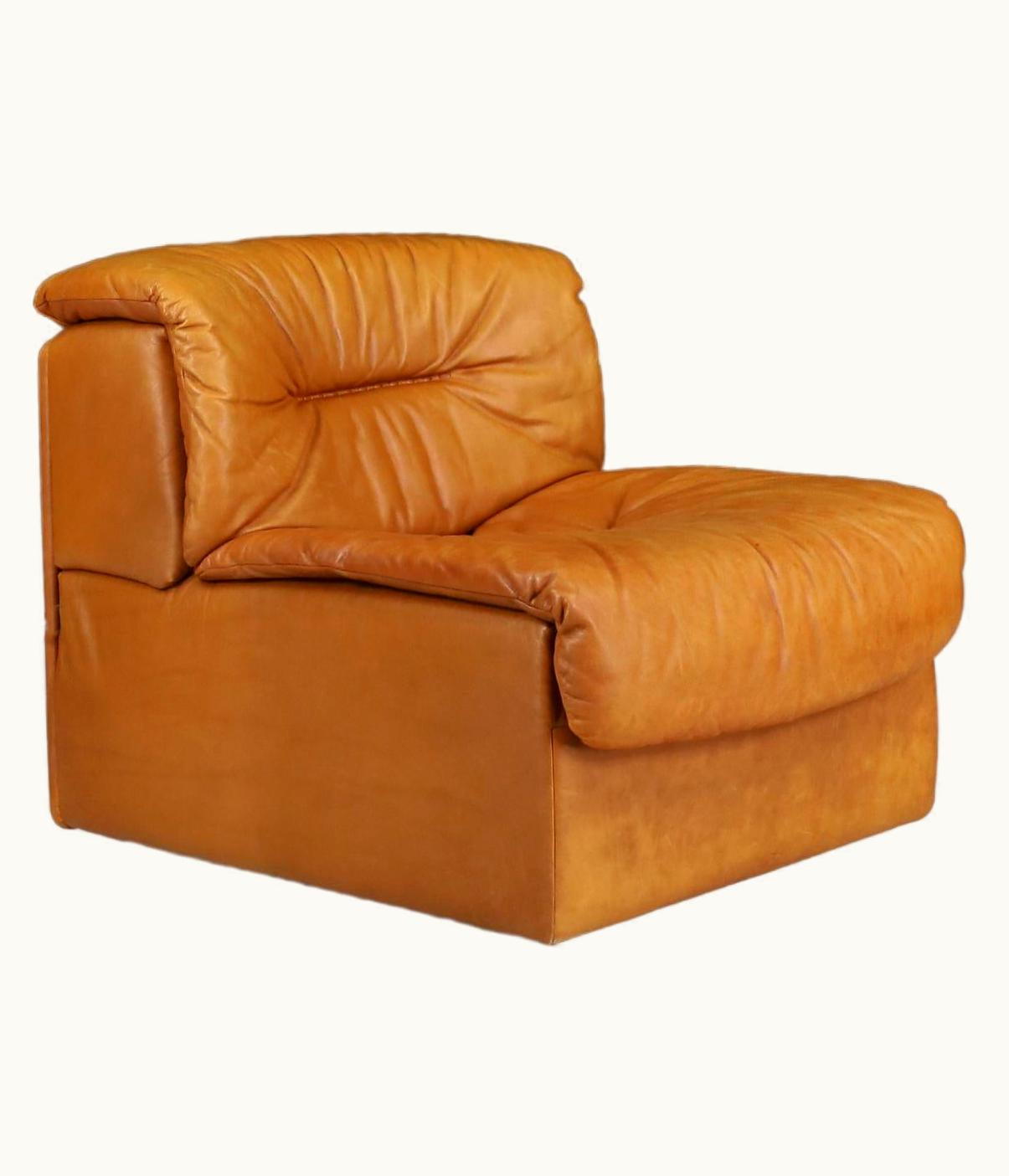 De Sede De Sede DS 14 Lounge Chair In Patinated Cognac Leather, Switzerland, 1970s