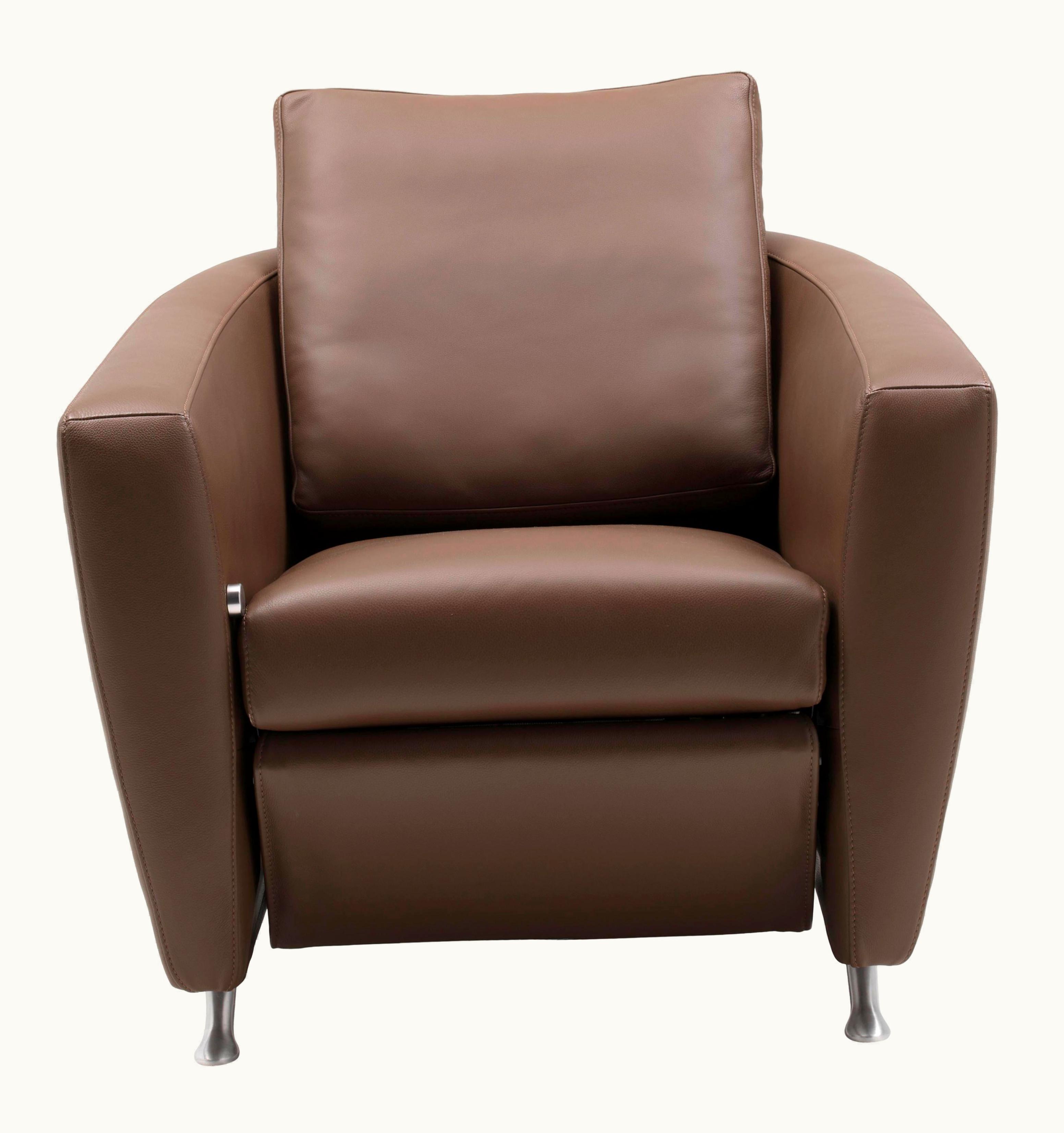 Georg Appeltshauser Sesam Adjustable Reclining Leather Armchair By FSM