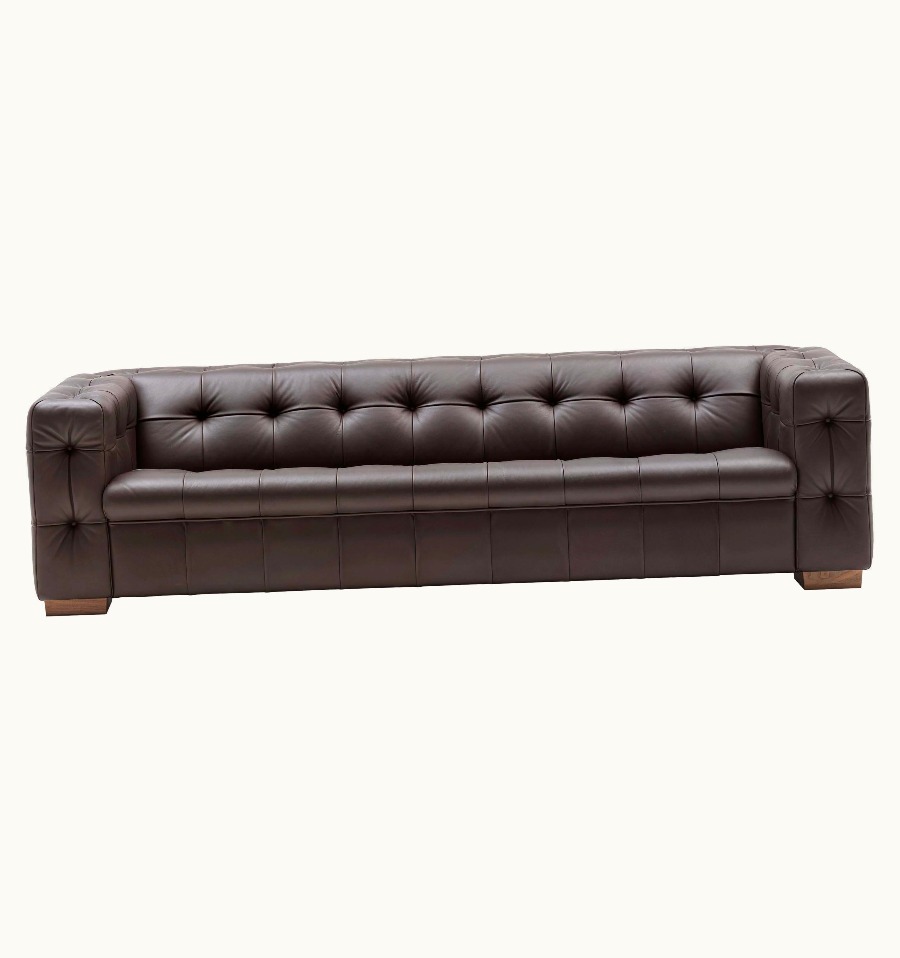 Robert Haussmann Robert Haussmann RH-306 Large Tufted Leather Chesterfield Sofa By Robert Haussmann