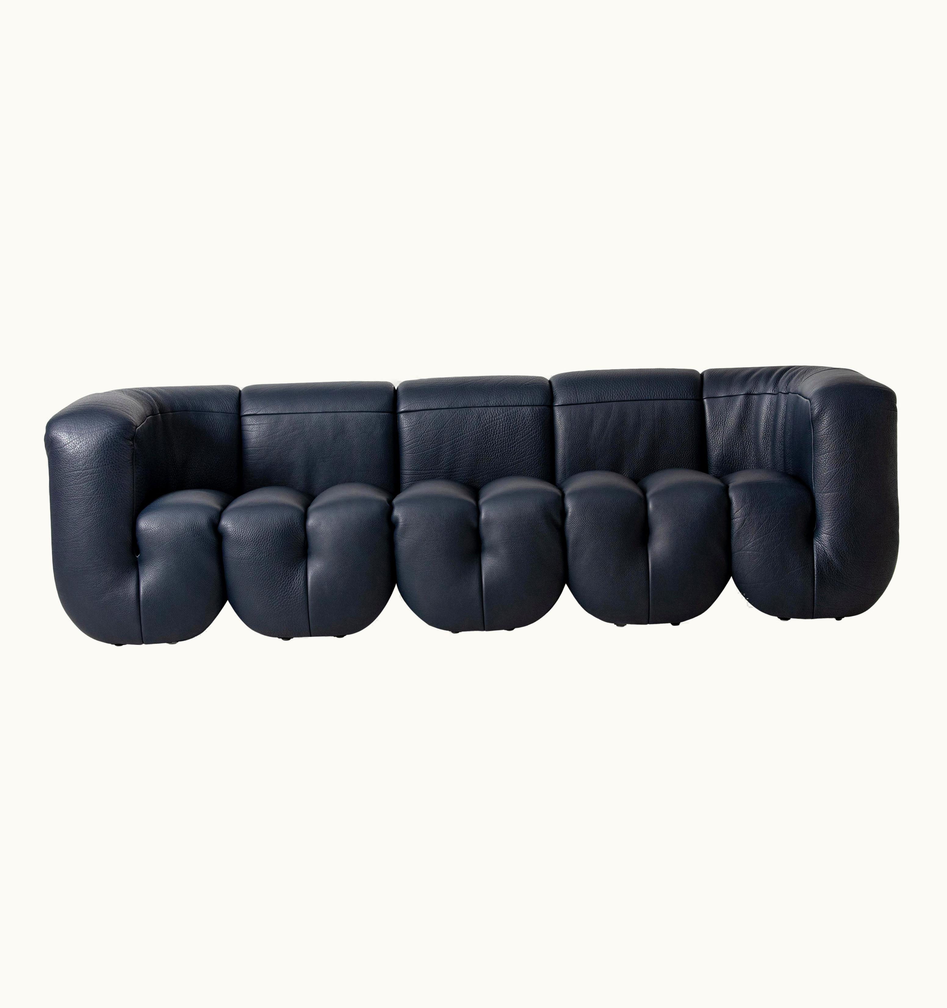 Philippe Malouin De Sede DS-707 Sofa In Black Club Leather Upholstery By Philippe Malouin UZ0201558