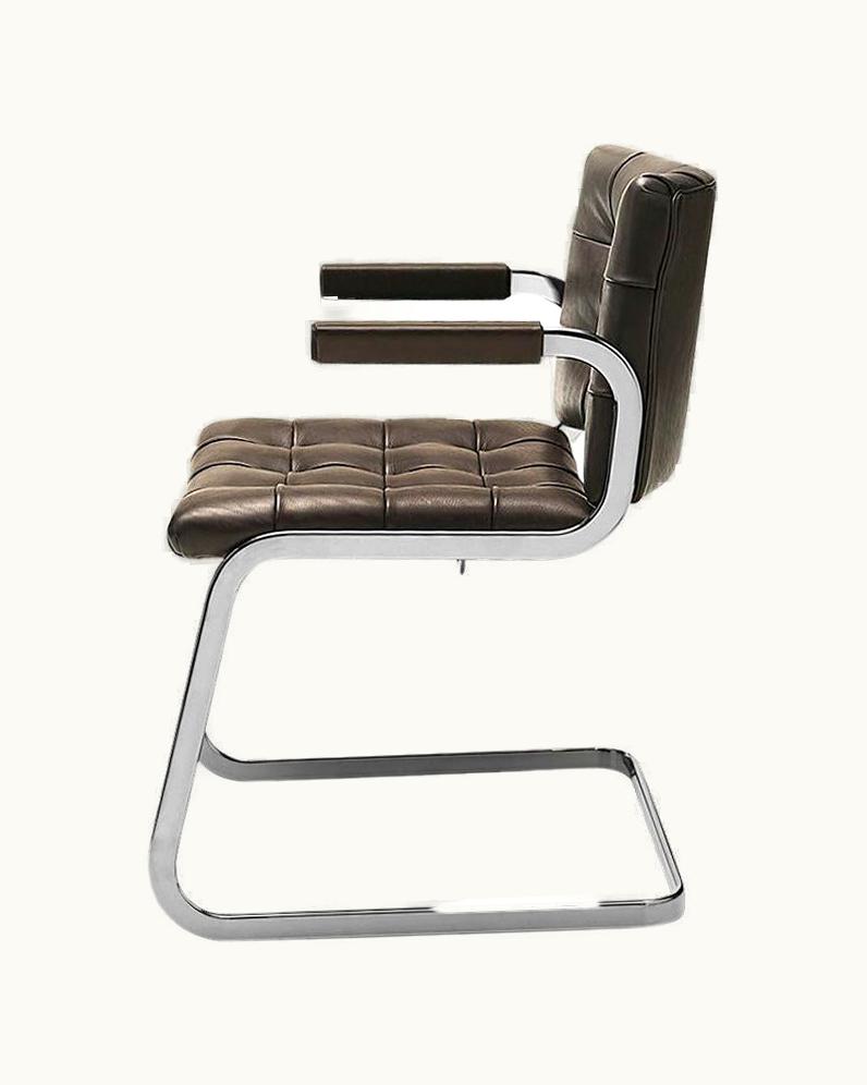 Robert Haussmann Robert Haussmann De Sede RH-305 Armchair In Truffe Fabric With Chrome Finish By Robert Haussmann UZ0201593