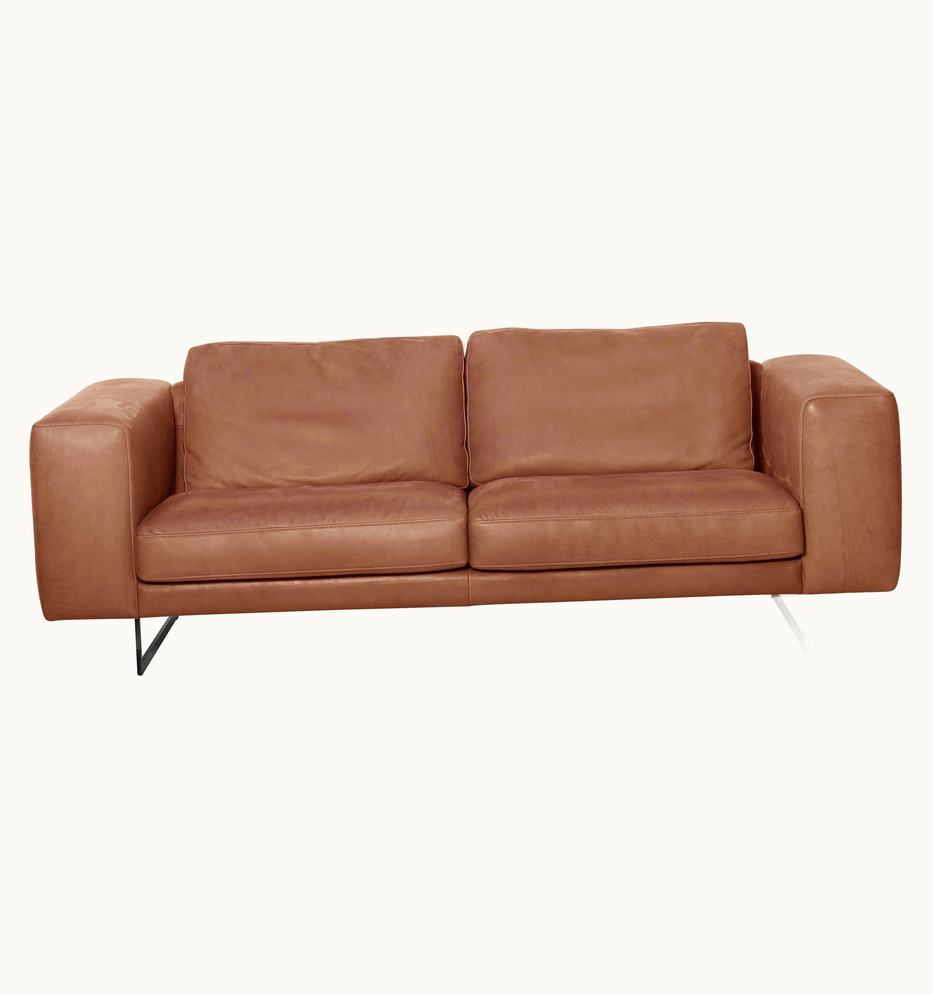 De Sede De Sede DS-748 Small Two-Seat Sofa In Nougat Upholstery By Claudio Bellini