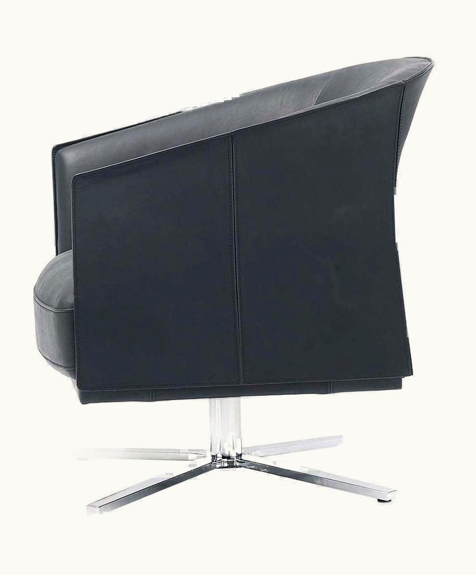 De Sede De Sede DS-291 Swivel Star Base Armchair In Black Leather By De Sede Design Team