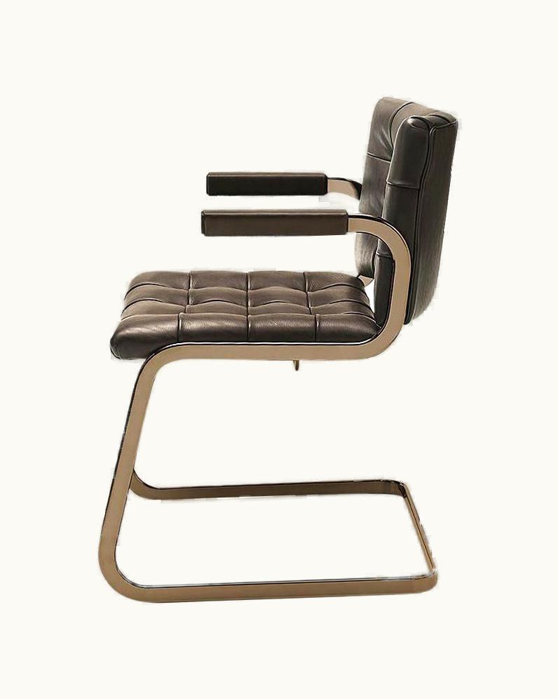 Robert Haussmann Robert Haussmann De Sede RH-305 Armchair In Truffe Fabric With Chrome Finish By Robert Haussmann UZ0201625