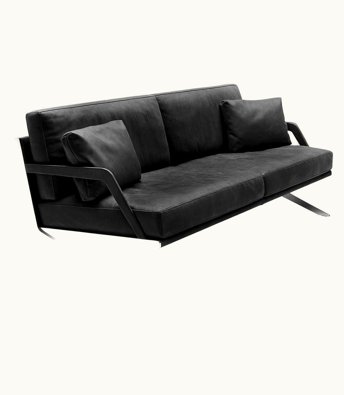 Gordon Guillaumier Gordon Guillaumier De Sede DS-60/23 Sofa In Black Leather Upholstery By Gordon Guillaumier