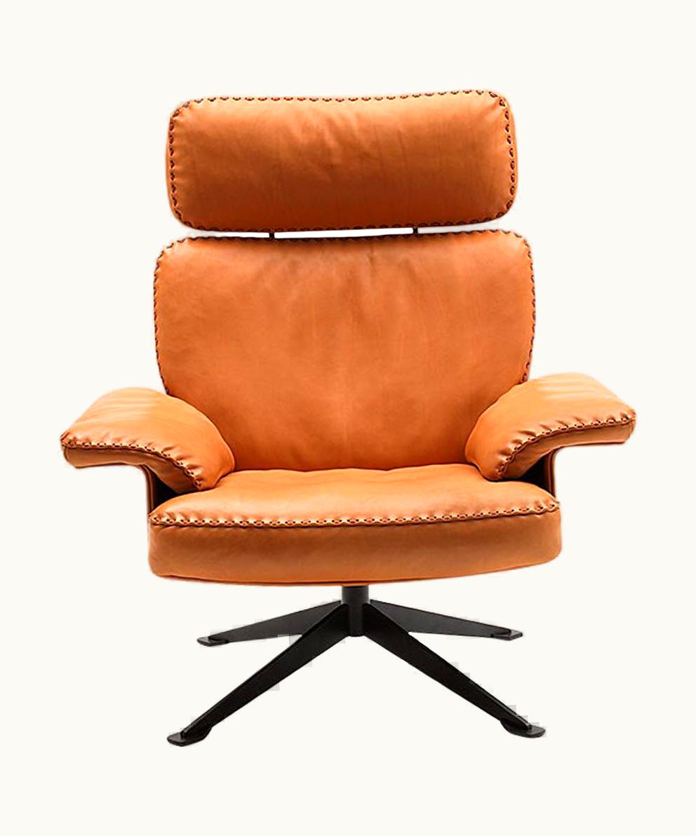 Antonella Scarpitta De Sede DS-31 High Backrest Chair In Teak Upholstery By Antonella Scarpitta