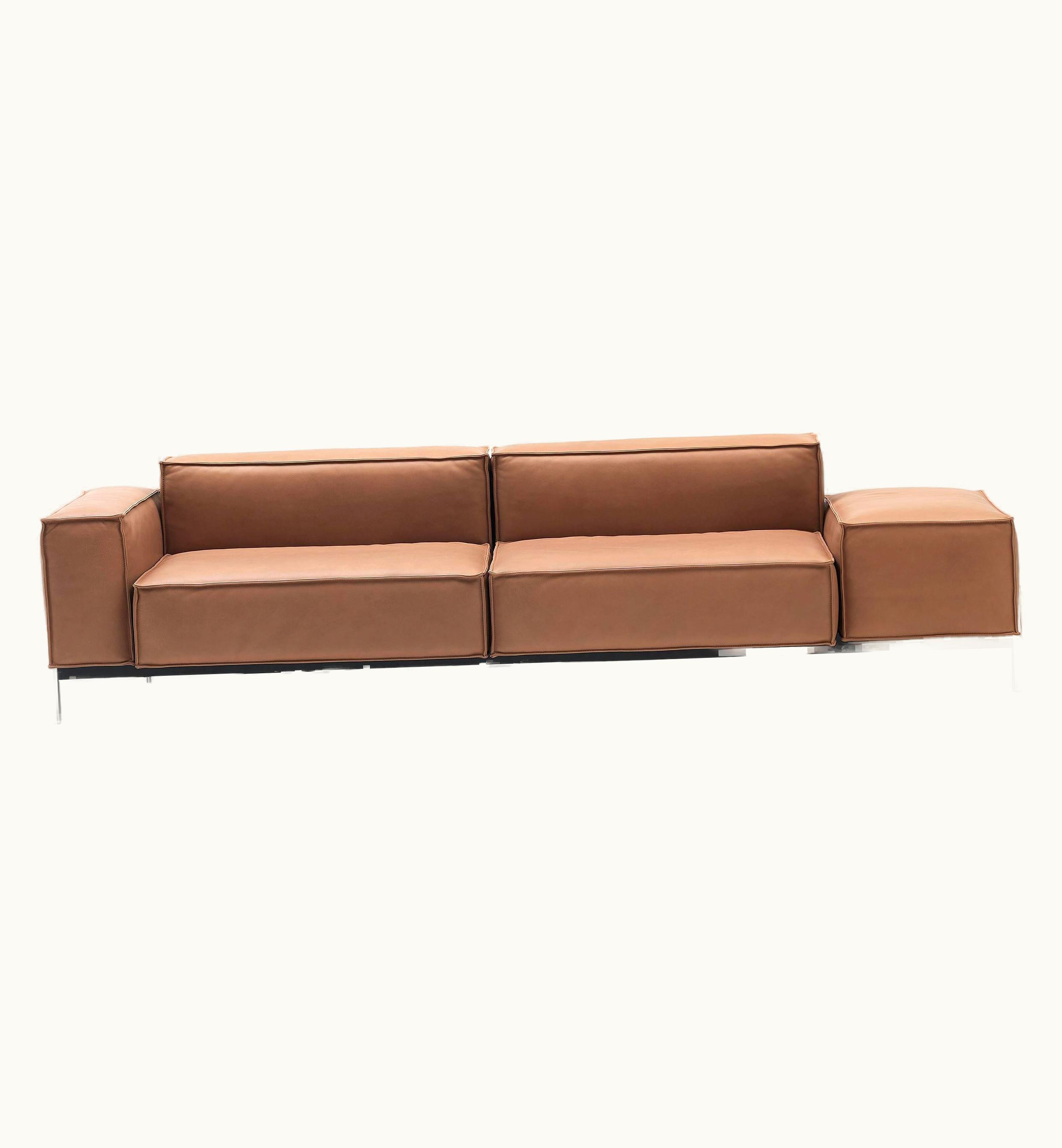 Stephan Huààrlemann De Sede DS-21/203A Two-Seat Modular Sofa In Hazel Leather By Stephan Hürlemann