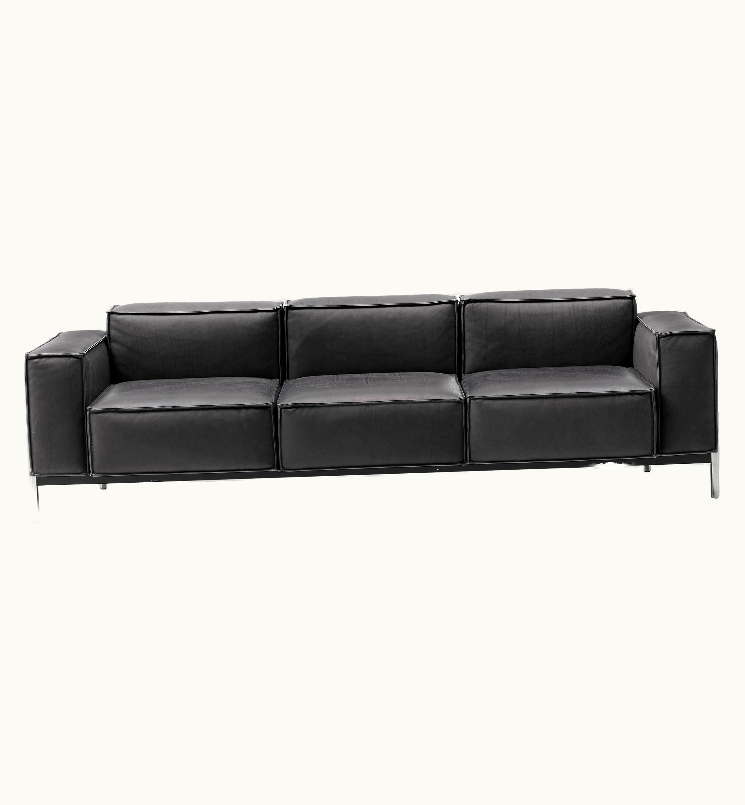 Stephan Huààrlemann De Sede DS-21 Three-Seat Sofa In Black Upholstery By Stephan Hürlemann