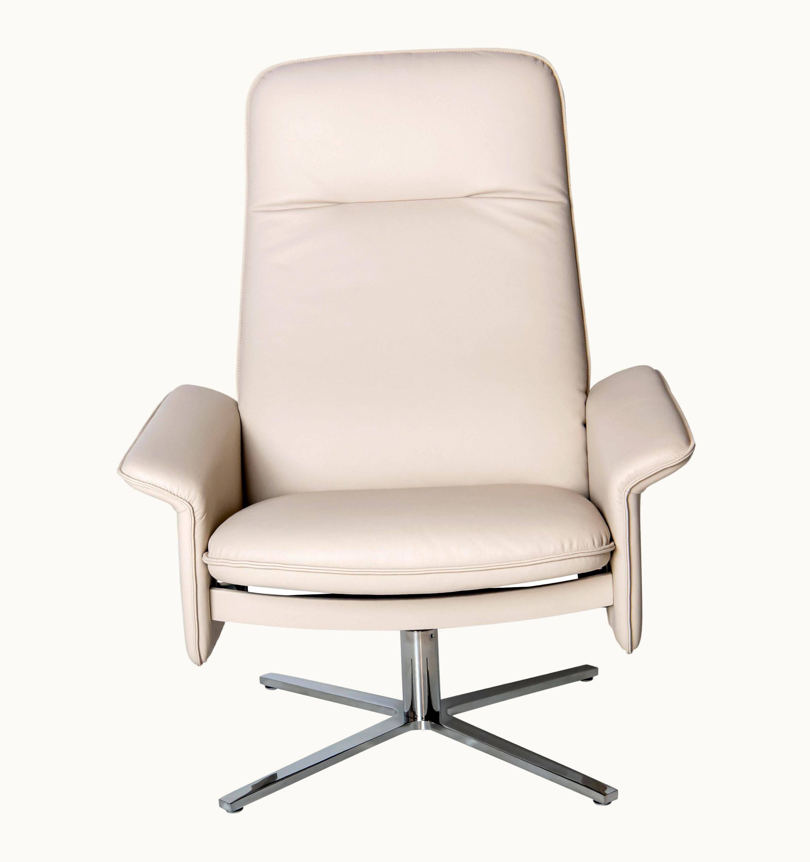 De Sede De Sede DS 55 High Back Chair In White Leather Upholstery By De Sede Design Team