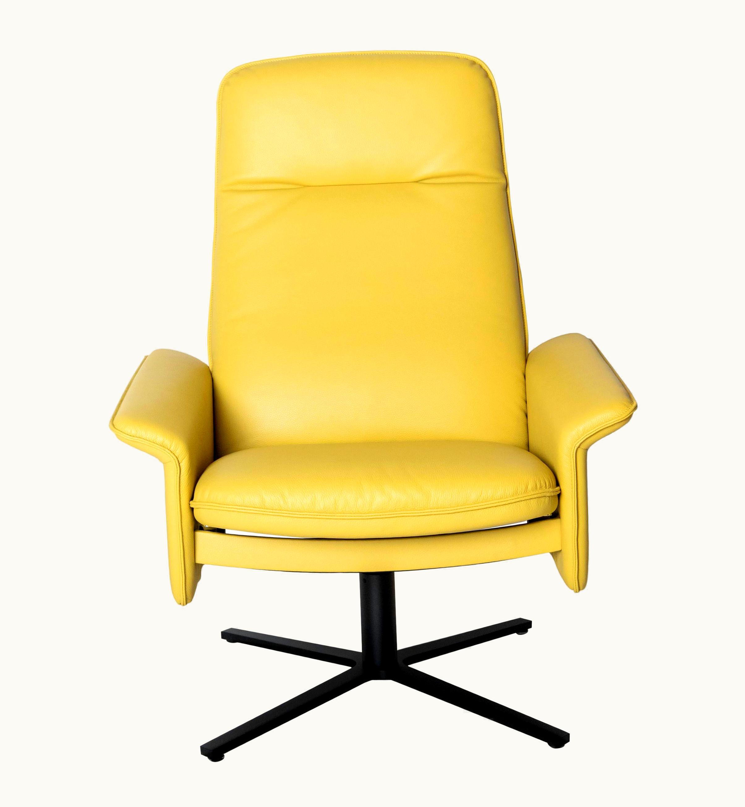 De Sede De Sede DS 55 High Back Chair In Yellow Leather Upholstery, De Sede Design Team