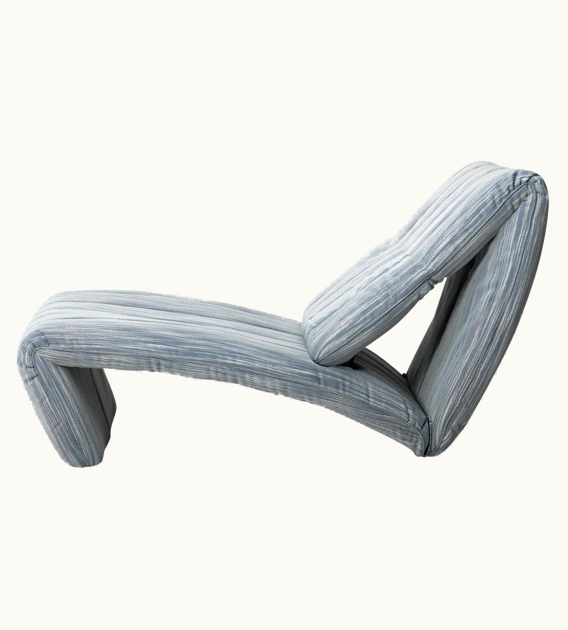 Stefan Heiliger De Sede DS-266 Adjustable Recliner Seat In Blue Lila Fabric By Stefan Heiliger