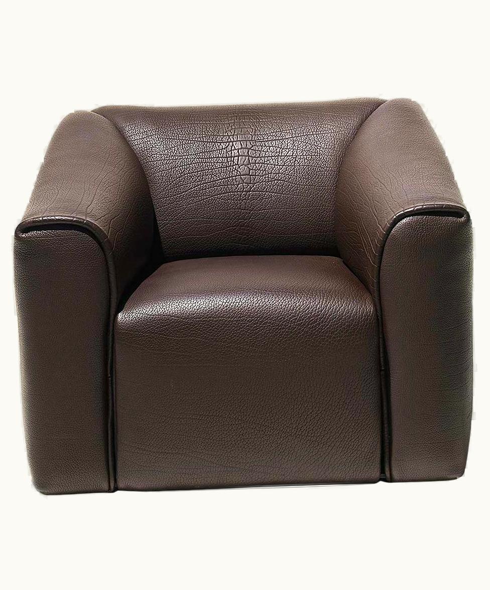 Antonella Scarpitta De Sede DS-47 Armchair In Brown Leather Upholstery By Antonella Scarpitta