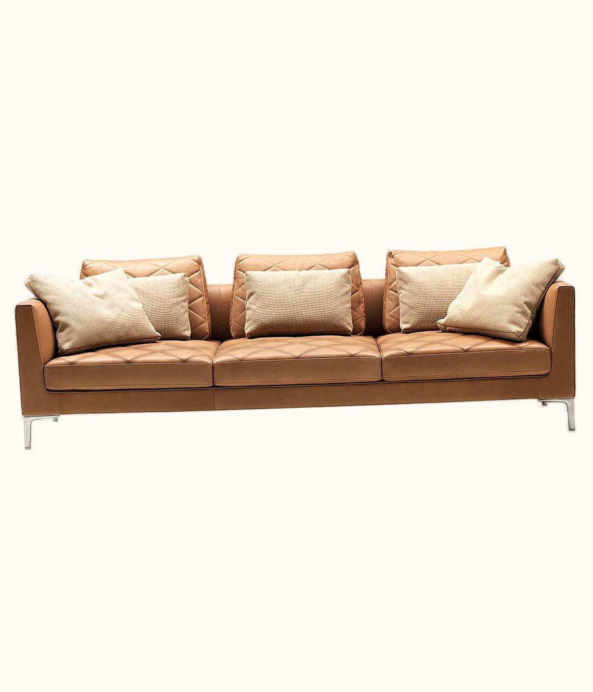 Antonella Scarpitta De Sede DS-48 Three-Seat Sofa In Nougat Upholstery By Antonella Scarpitta