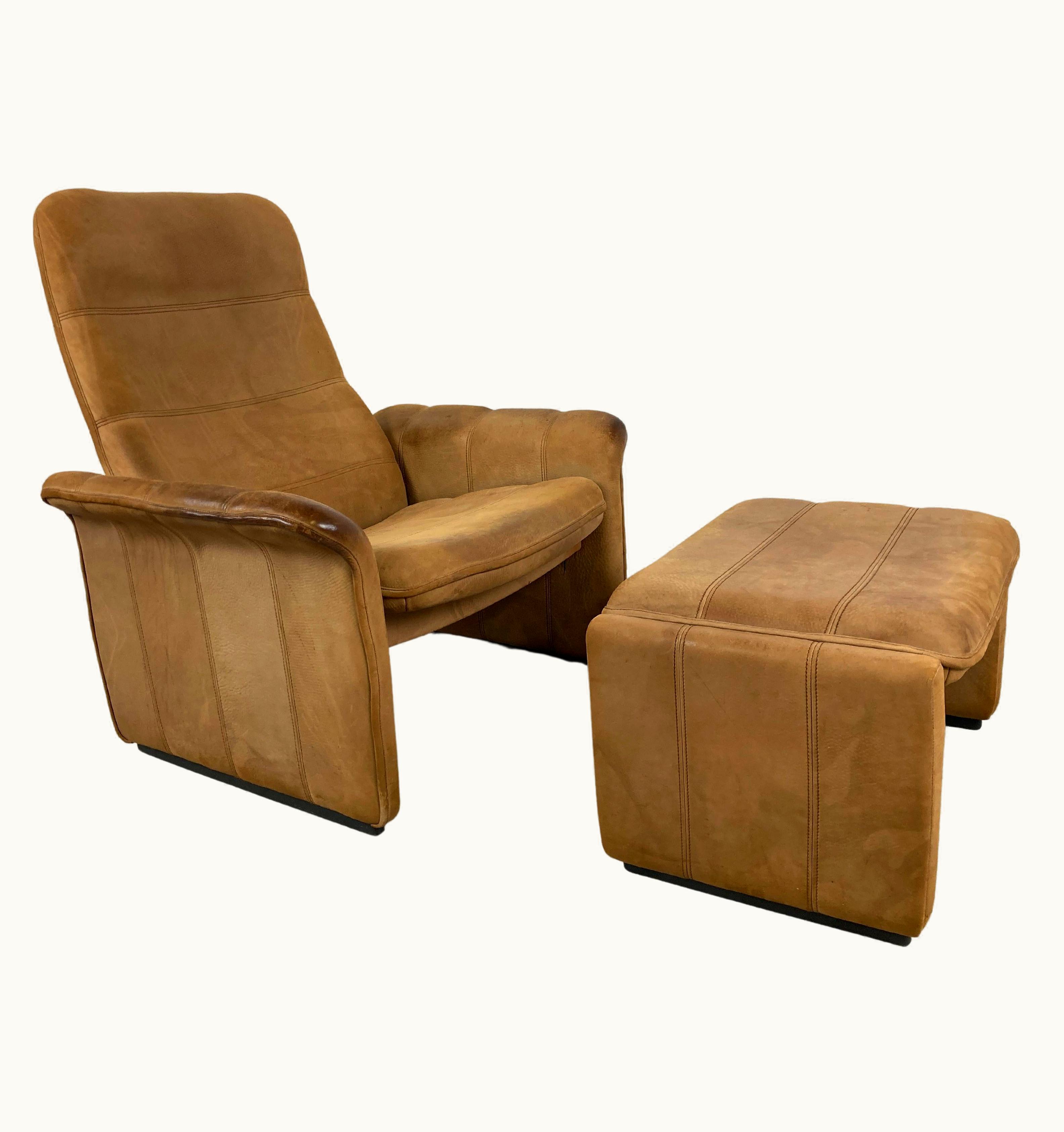 De Sede De Sede Vintage Ds 50 Leather Lounge Chair And Ottoman By De Sede, 1970s UZ0201776