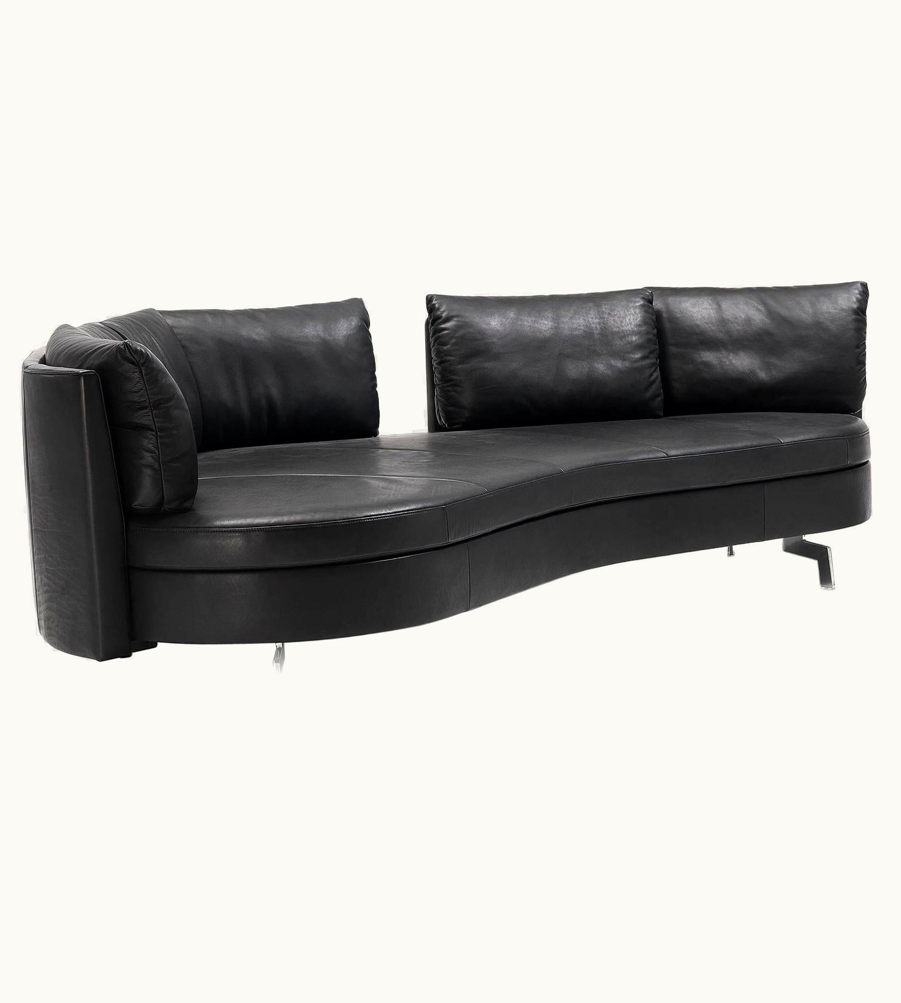 Hugo de Ruiter Hugo de Ruiter De Sede DS-167 Sofa With Movable Backrest In Black Upholstery By Hugo De Ruiter