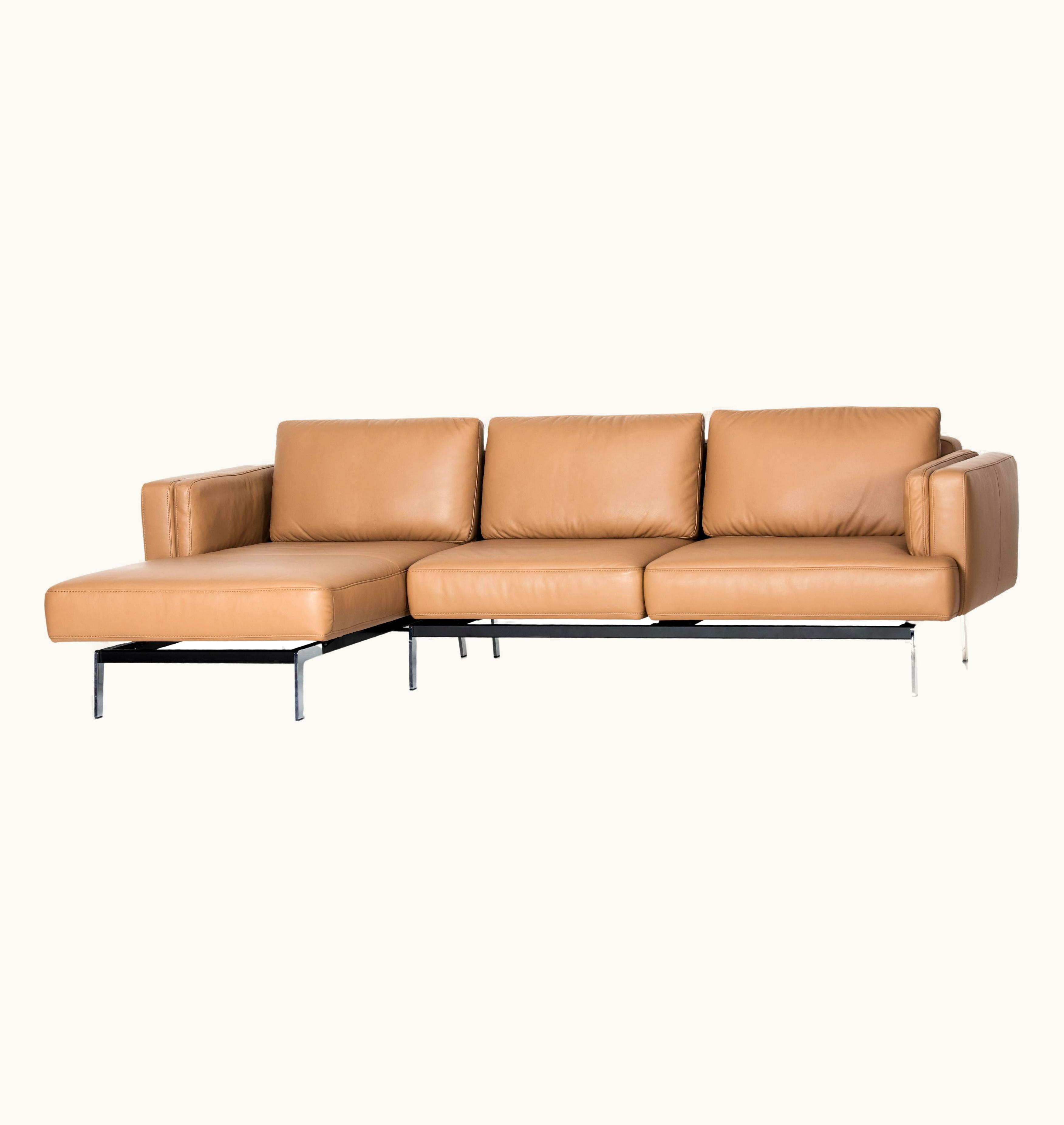 De Sede De Sede DS-747/20 Multifunctional Sofa In Noce Leather Seat And Back Upholstery