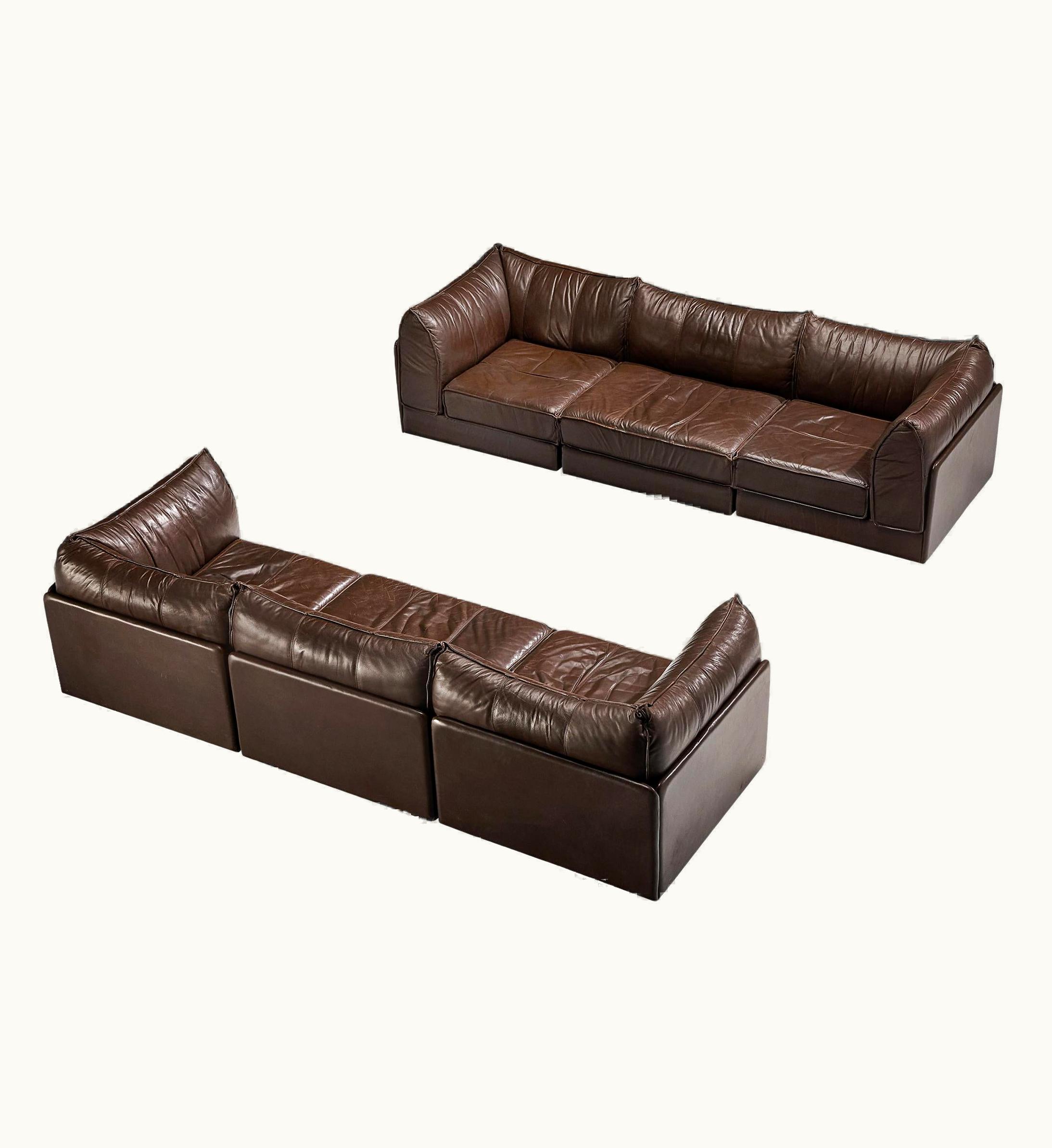 De Sede De Sede 'Pagoda' DS-19 Sofas In Dark Brown Leather