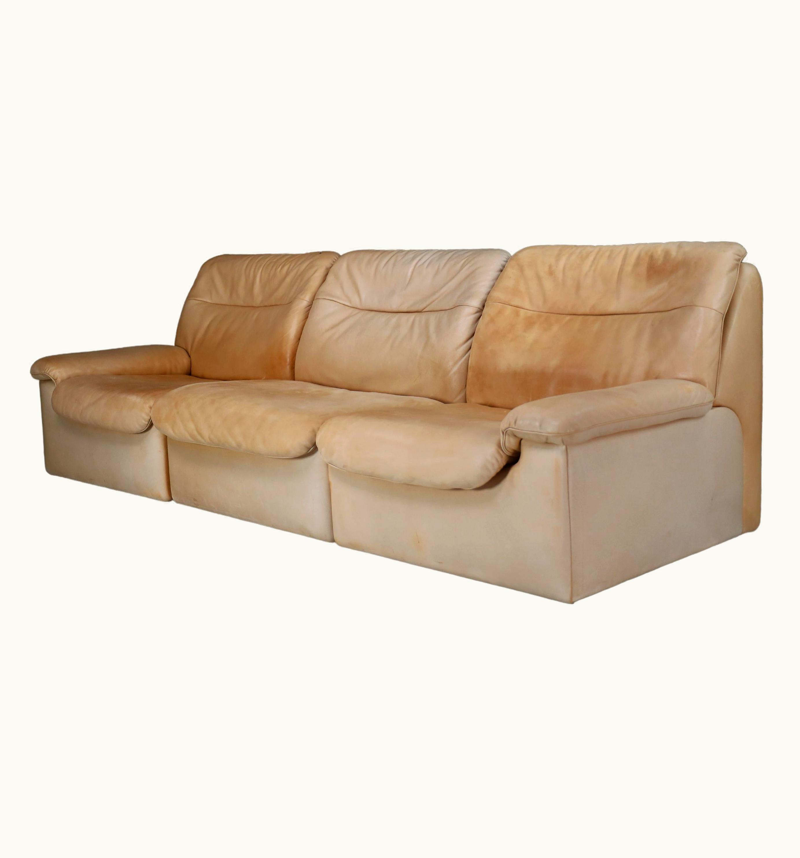 De Sede De Sede DS 63 Three-seater Sofa In Leather, Switzerland 1970s