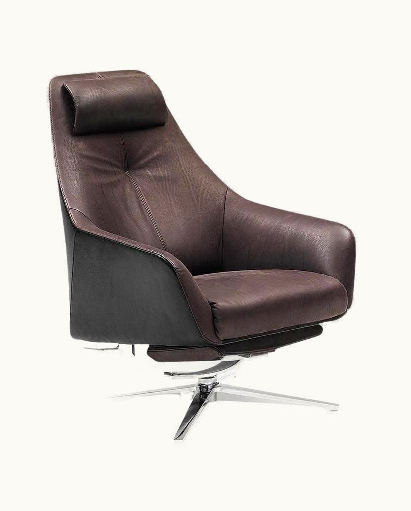 Christian Werner De Sede DS-277 Armchair With Footrest In Cafe Brown Fabric By Christian Werner UZ0201862