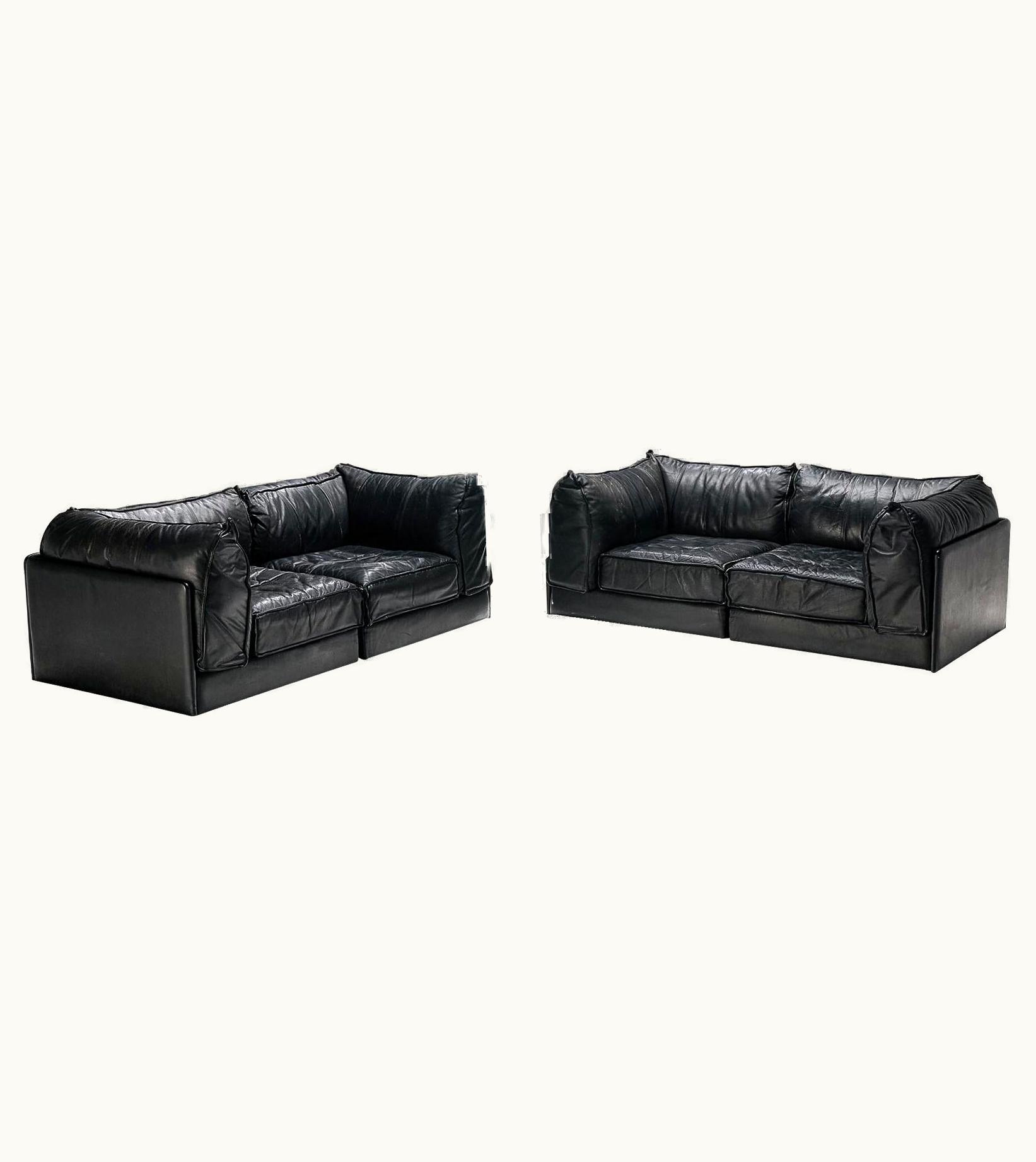 De Sede De Sede 'Pagoda' DS-19A Sofas In Black Leather