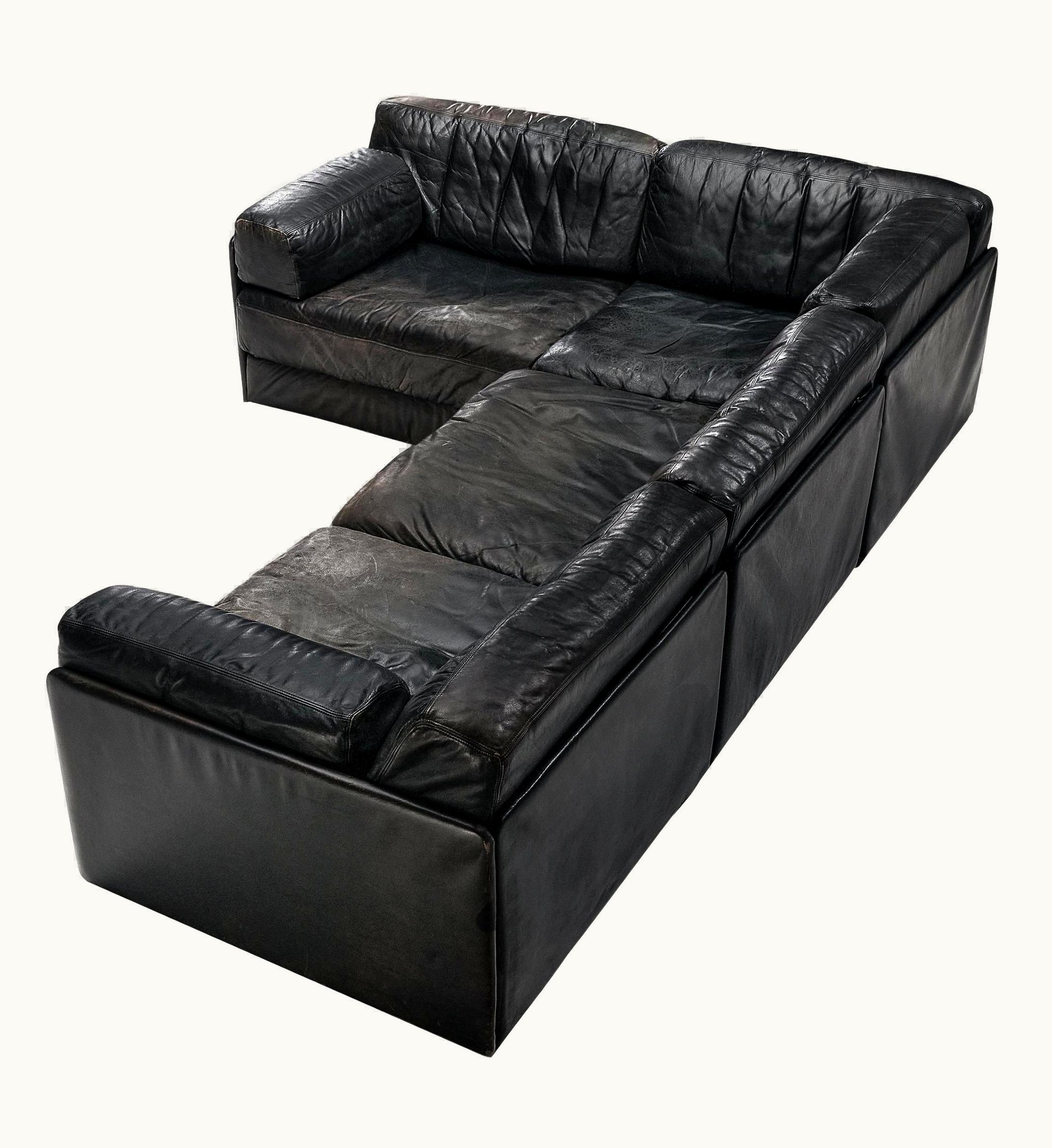 De Sede De Sede Sectional Sofa 'DS-76' In Black Leather