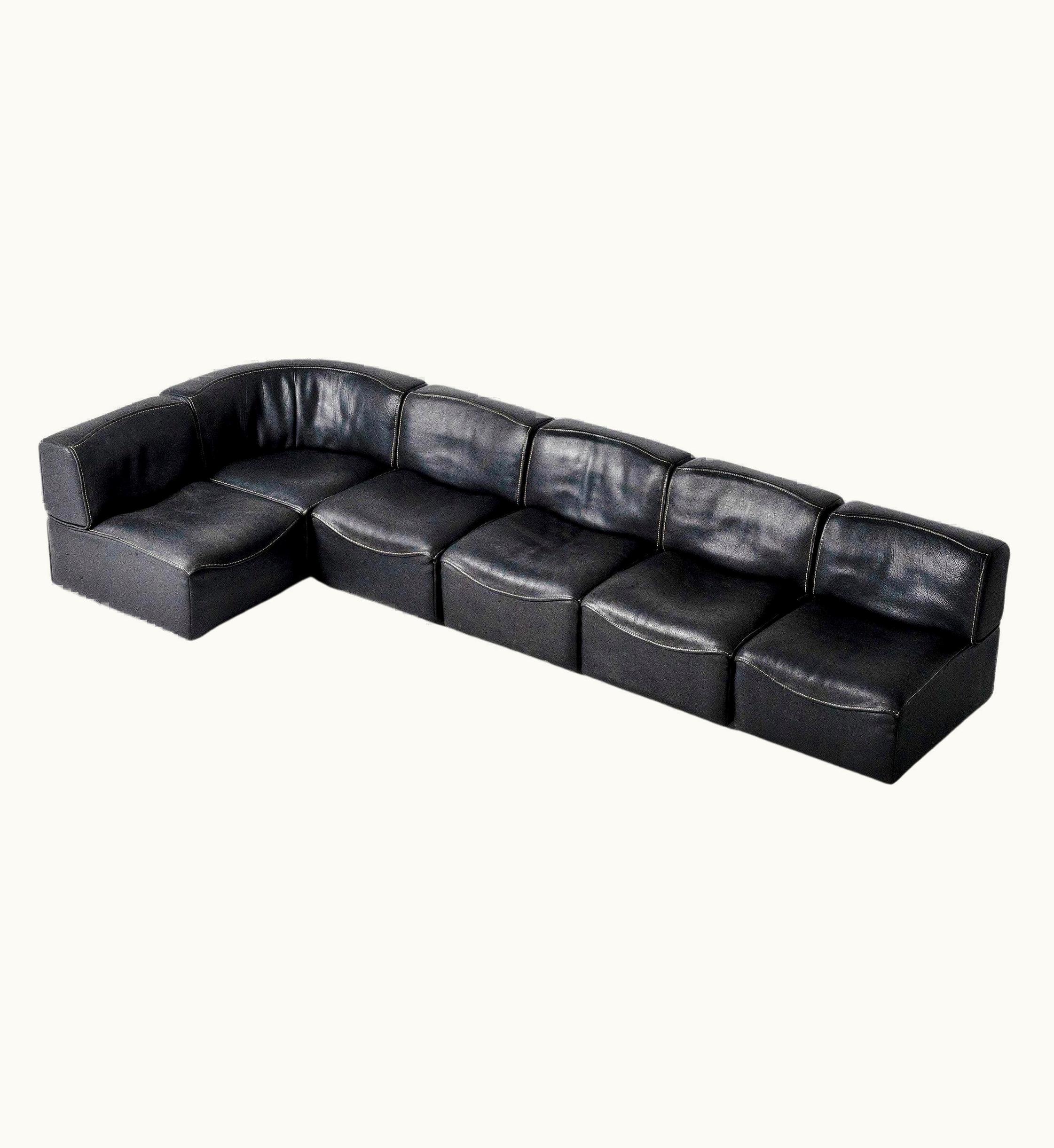 De Sede De Sede DS15 Sofa In Black Leather Switzerland 1970
