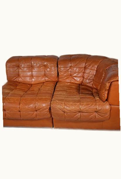 De Sede De Sede 'DS-11' Modular Patchwork Sofa In Cognac Leather