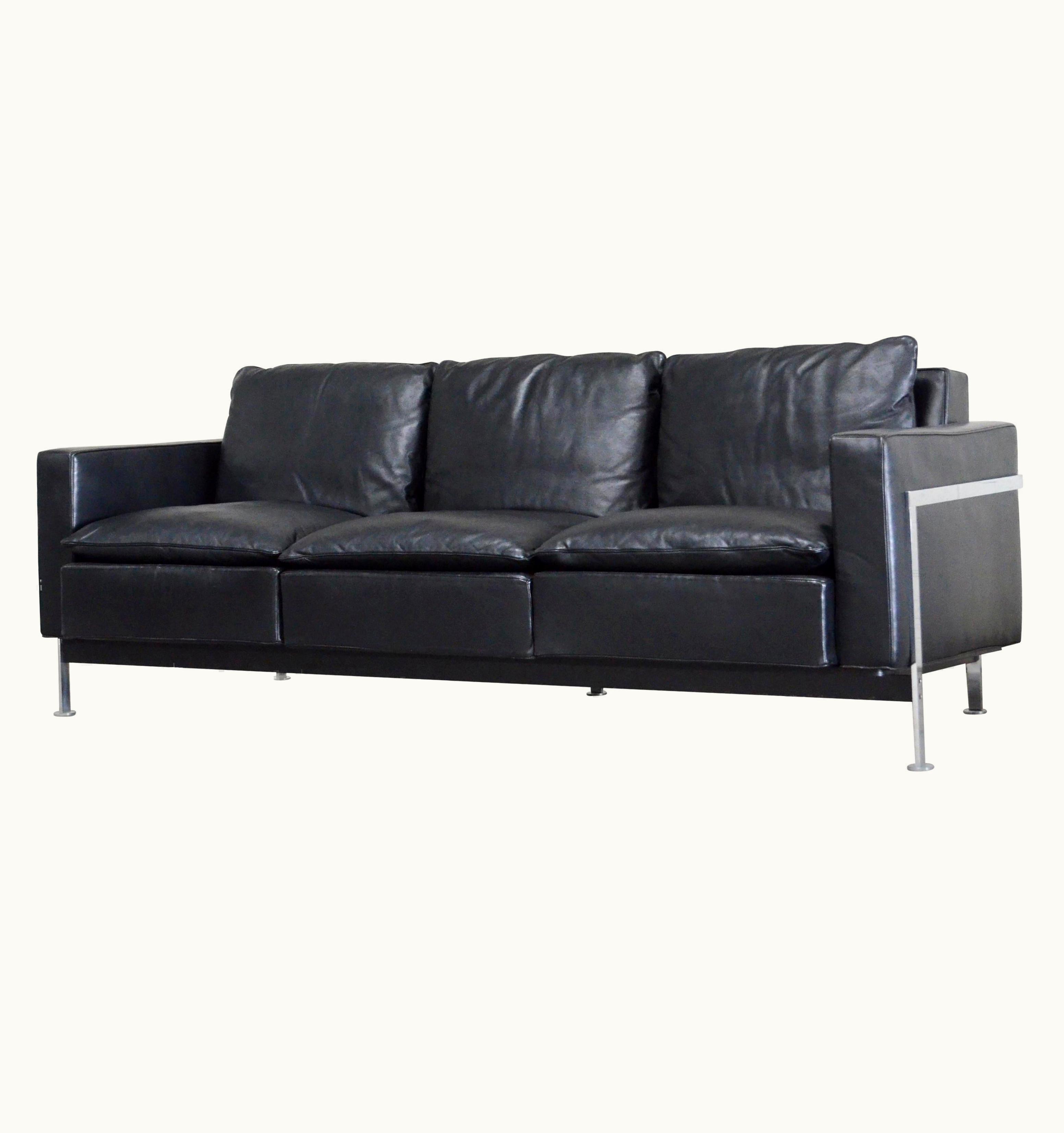 Robert Haussmann Robert Haussmann For Hans Kaufeld Or De Sede RH 302 Leather Sofa First Edition UZ0202014