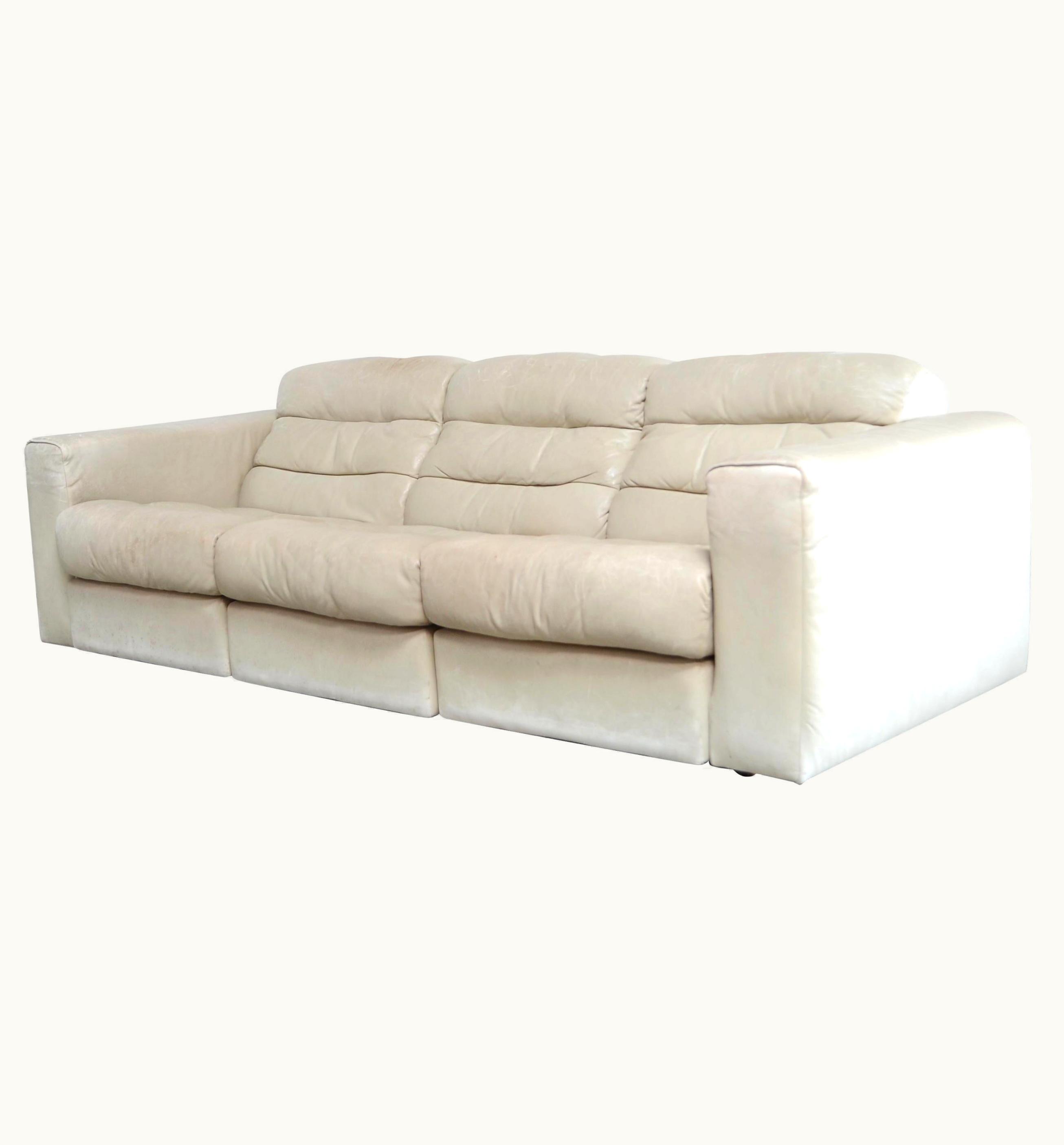 De Sede De Sede Leather Sofa DS 105 Ecru White UZ0202028