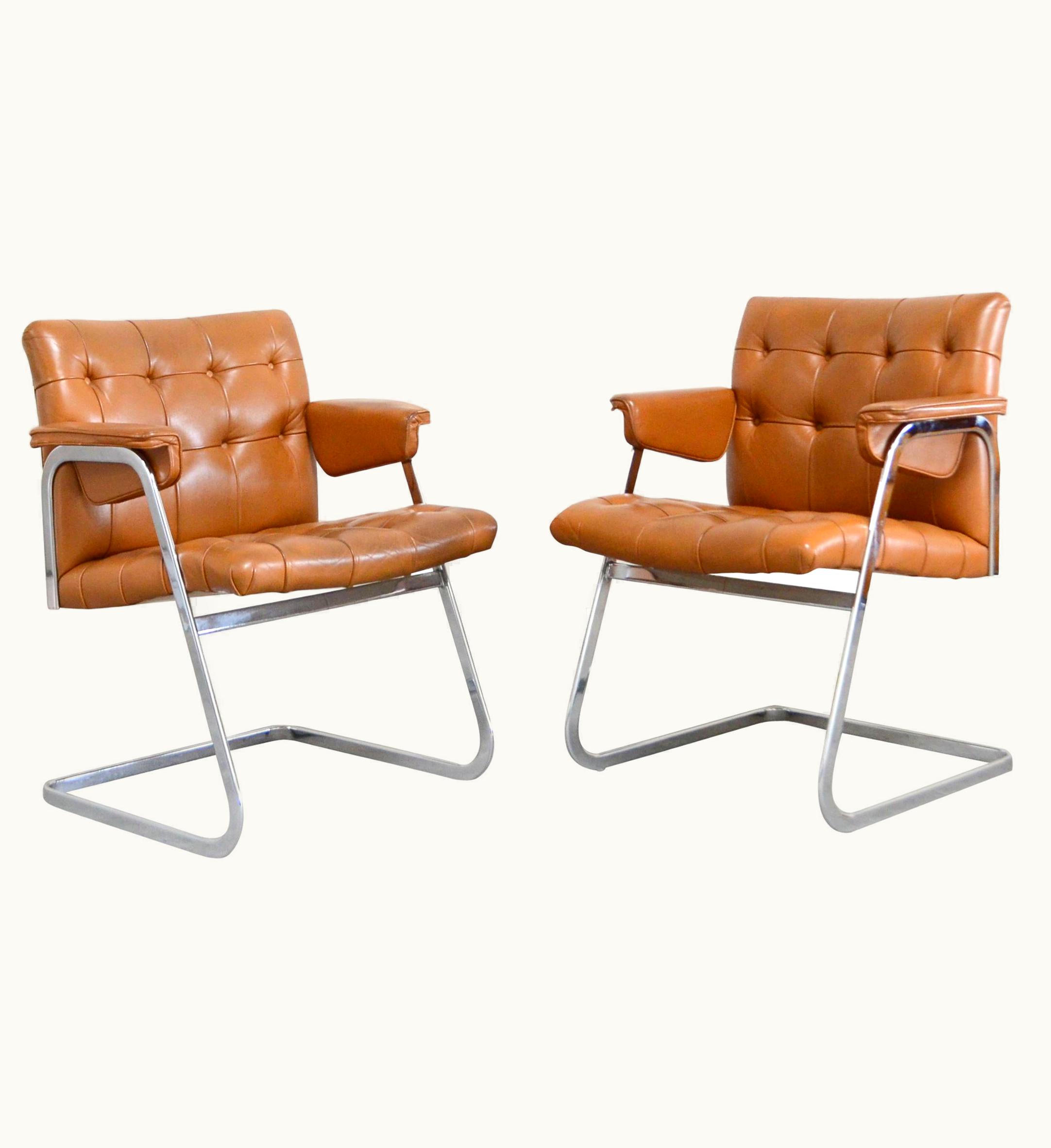 Robert Haussmann Robert Haussmann De Sede RH 305/ 304 UNESCO Softpad Chairs Chair Cognac