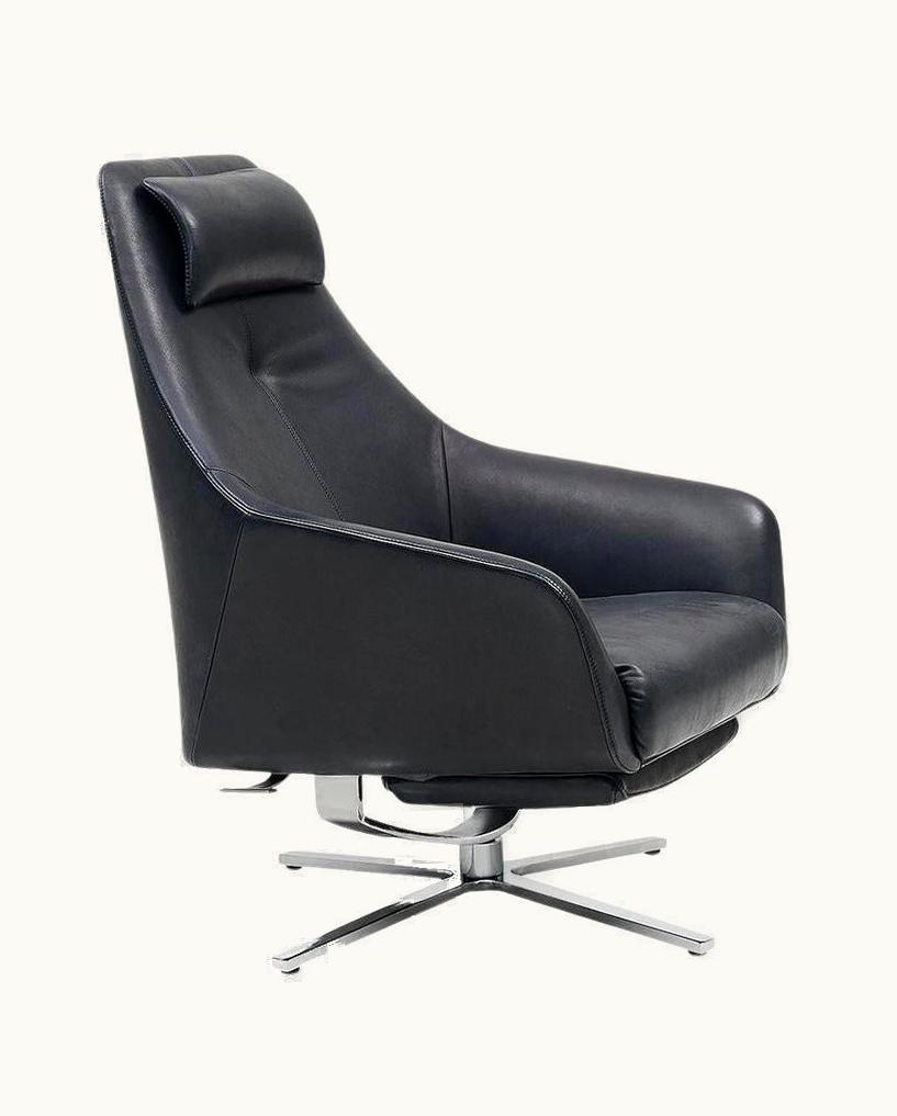 Christian Werner De Sede DS-277 Armchair With Footrest In Black Upholstery By Christian Werner UZ0202040