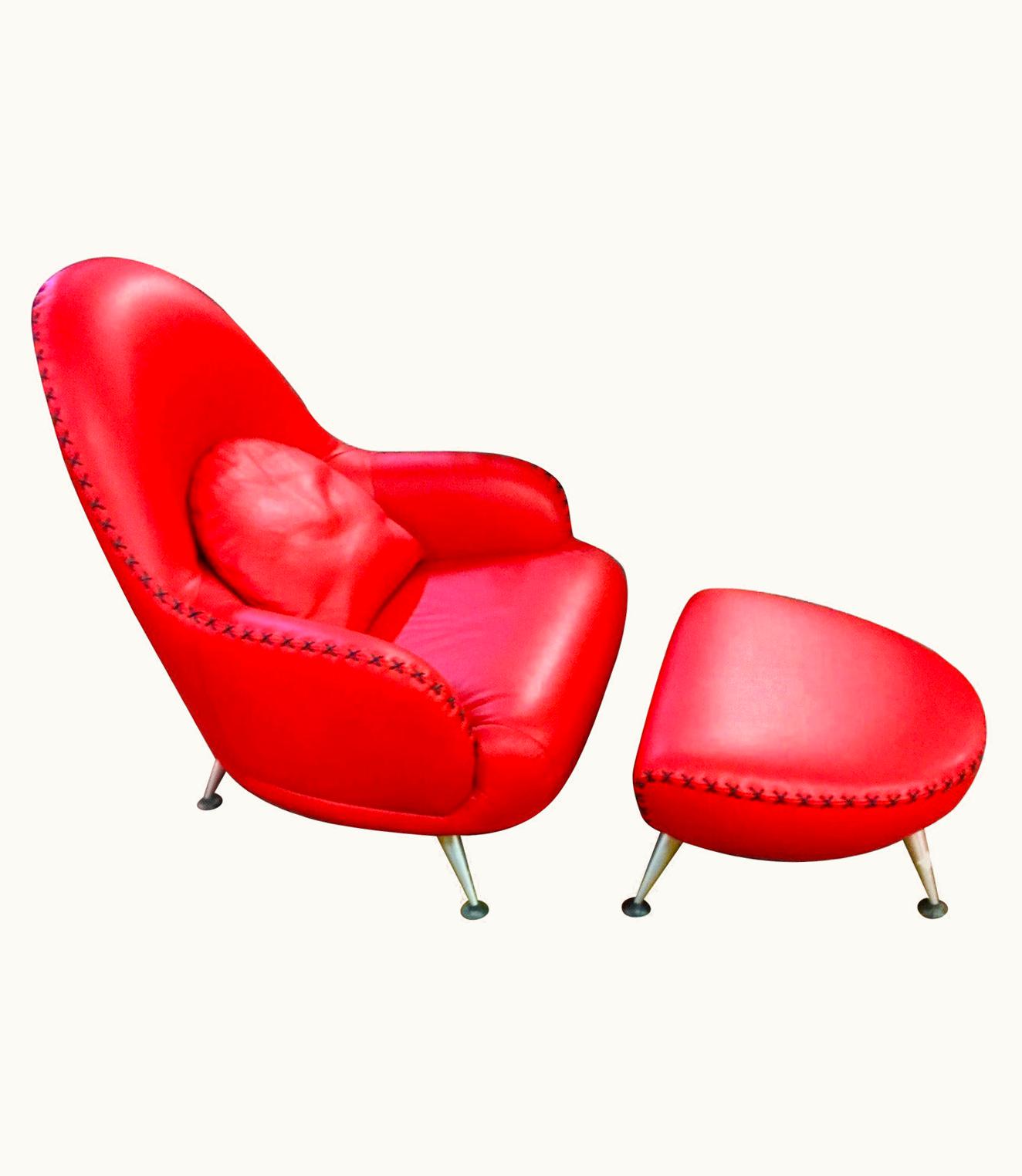 Mathias Hoffmann De Sede Chair And Ottoman By Mathias Hoffmann