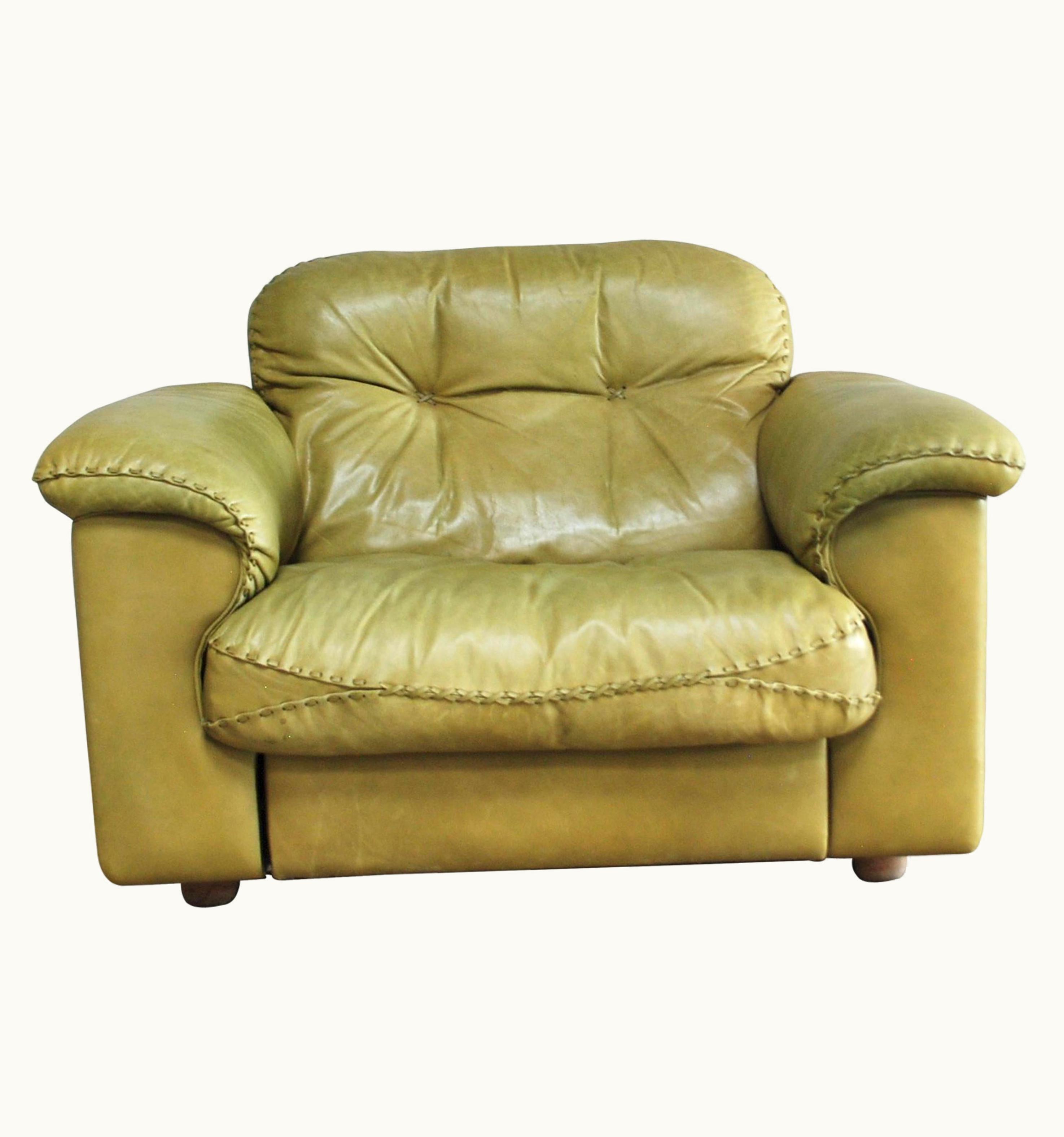 De Sede De Sede James Bond Leather Lounge Chair DS 101 Olive Green