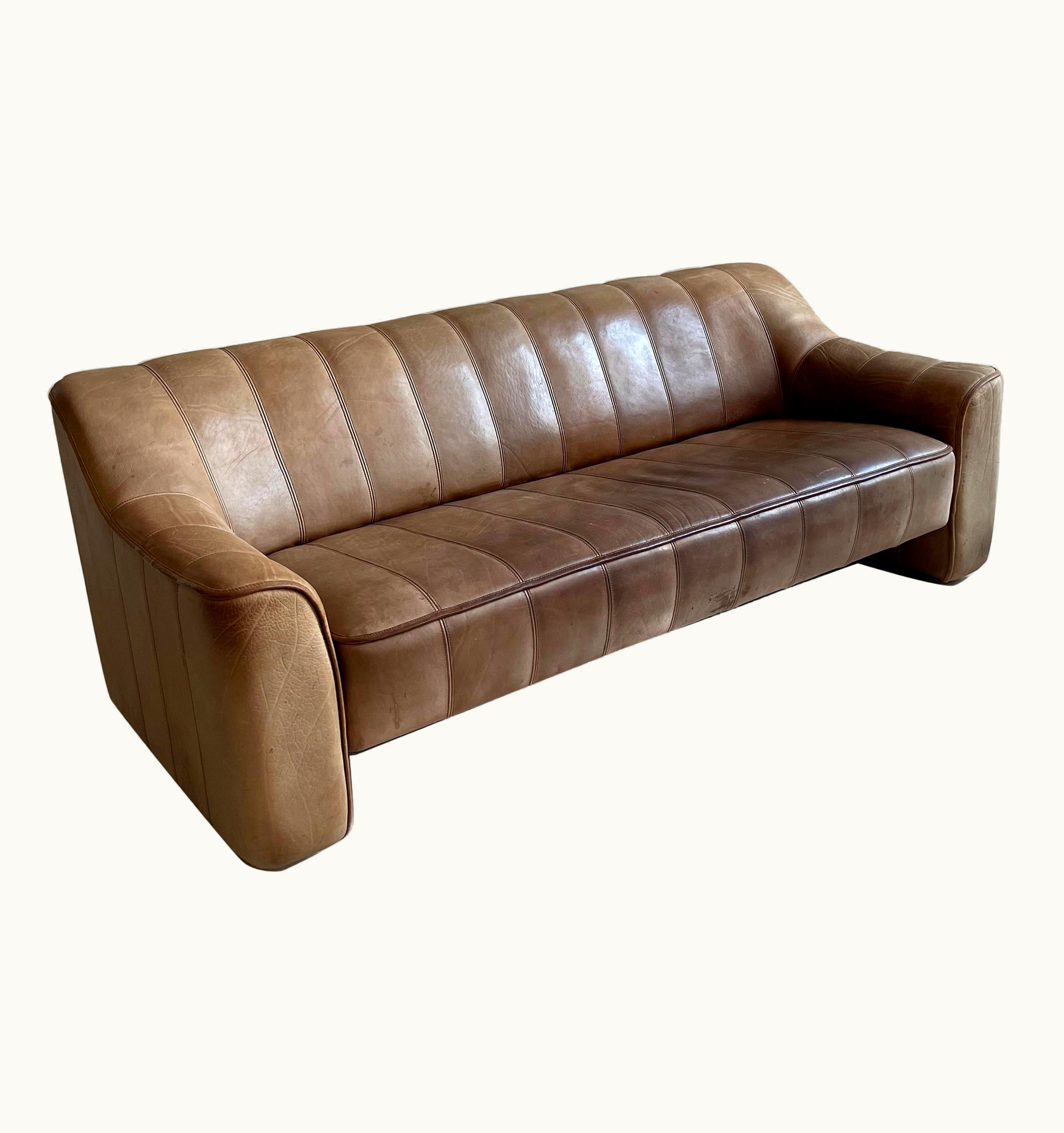 De Sede De Sede DS-44 Sofa In Patinated Cognac Buffalo Leather, Switzerland 1970