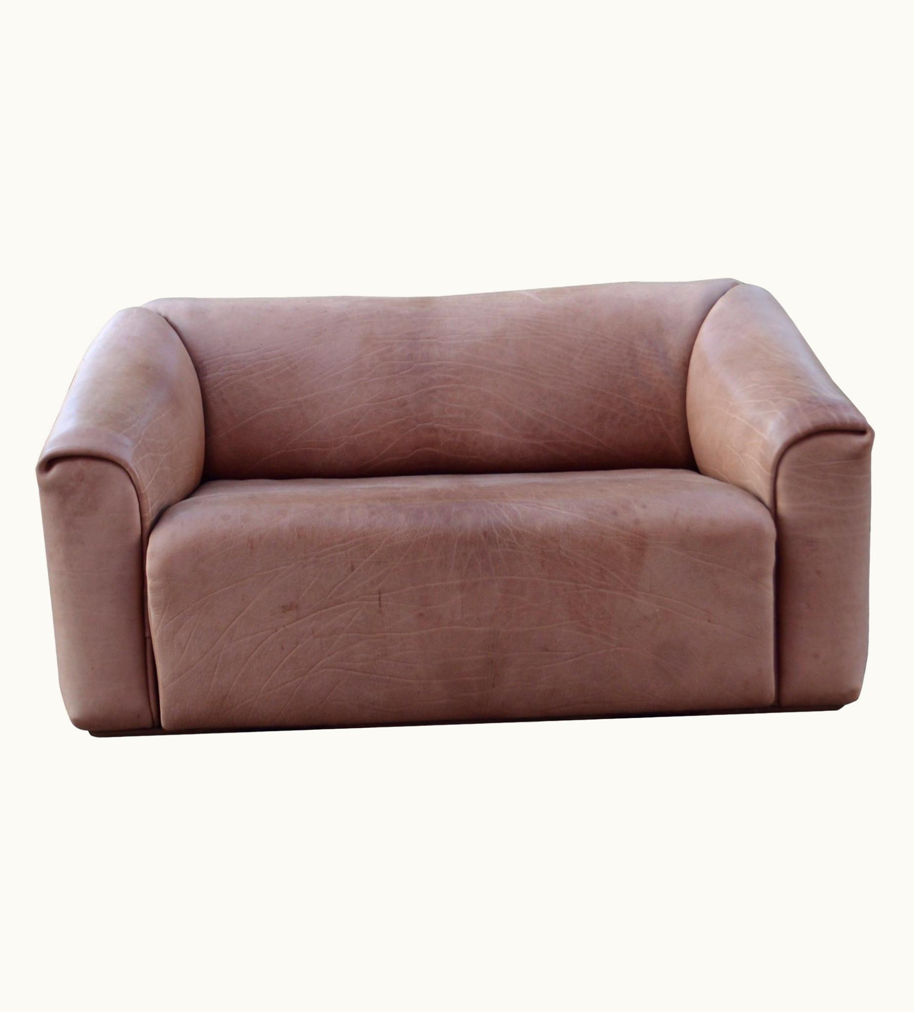 De Sede De Sede DS 47 Loveseat Neck Leather Sofa Brown