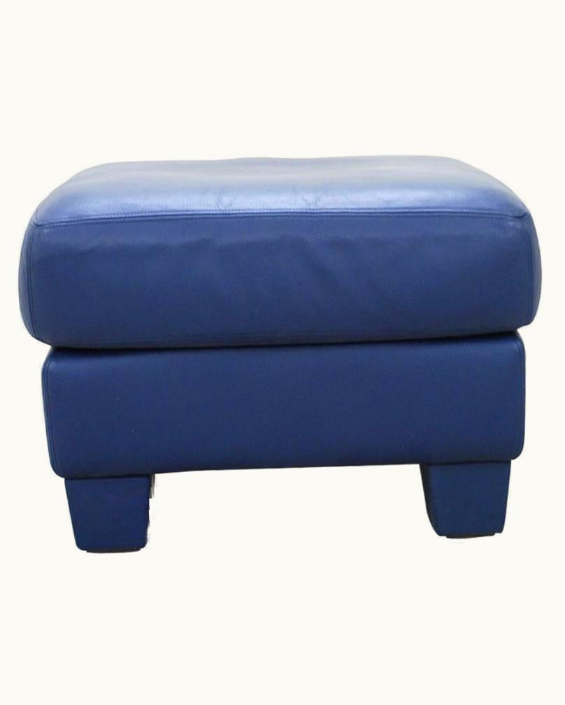 De Sede De Sede DS 17 Blue Leather Ottoman Or Pouf