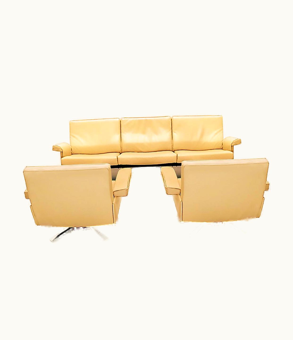 De Sede De Sede DS35 Vintage Leather 3 Seater Sofa With Two Matching Armchairs