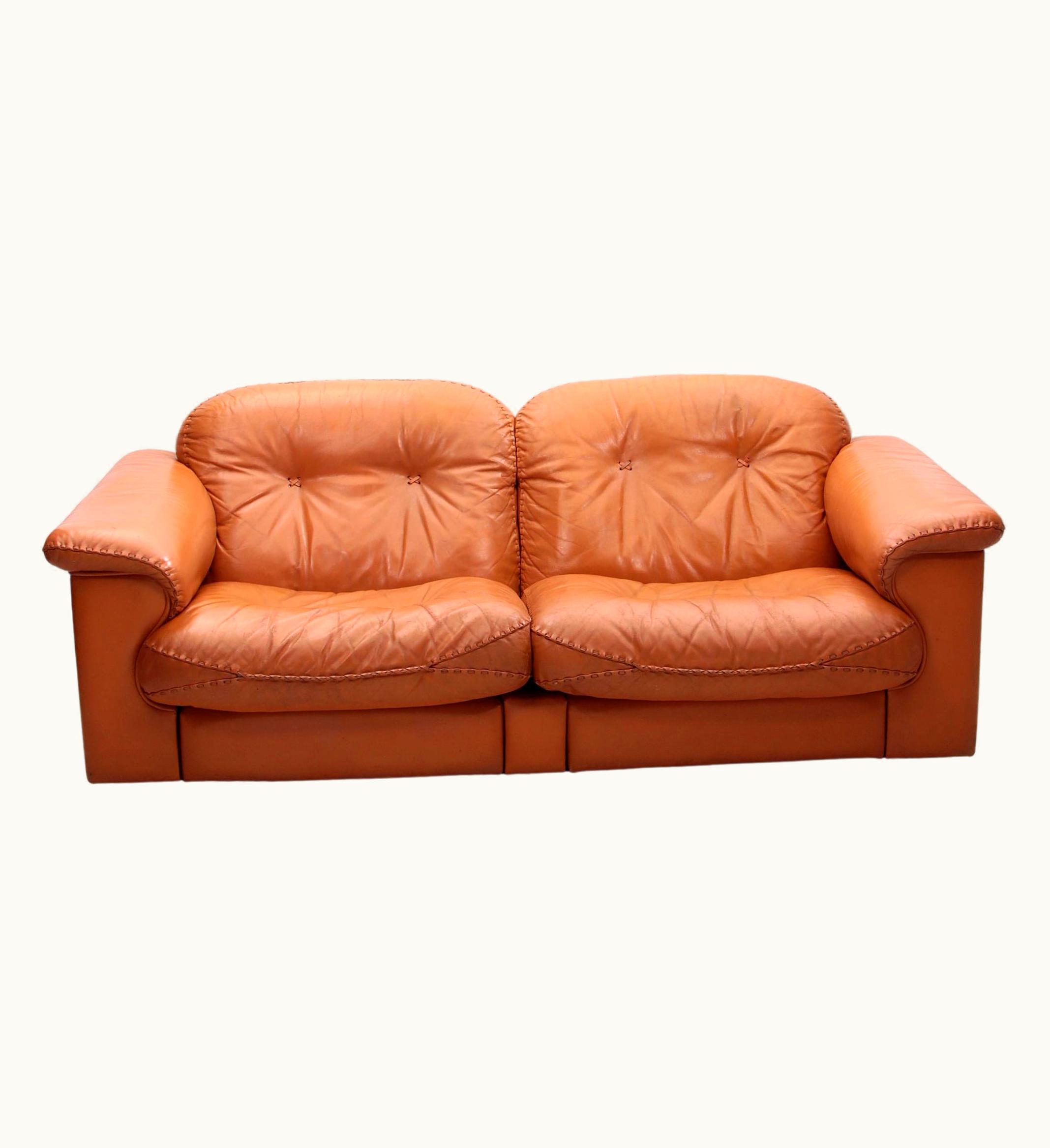 De Sede De Sede DS101 Two Seater Leather And Gognac Color, 1970