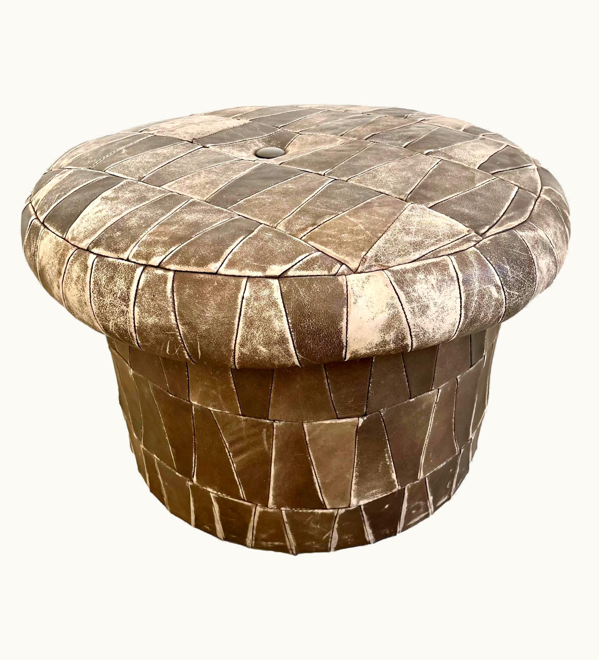 De Sede De Sede Patchwork Leather Storage Ottoman, 1960s Switzerland UZ0202220