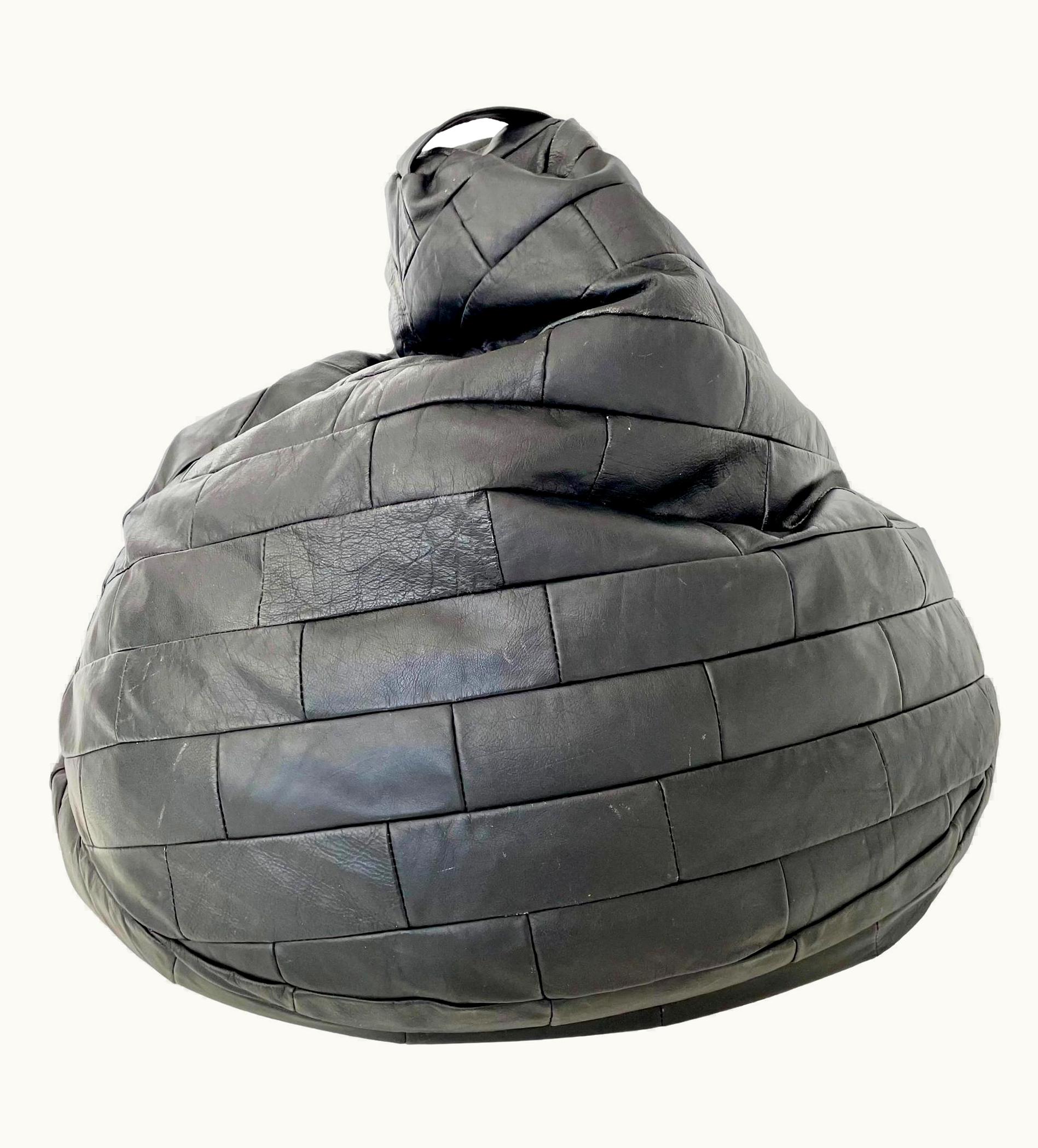 De Sede De Sede Black Patchwork Leather Bean Bag