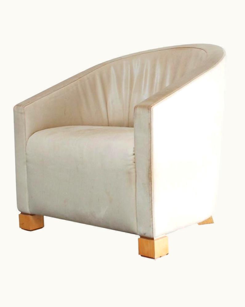 Paolo Piva De Sede Leather Lounge Chair Armchair Creme Paolo Piva