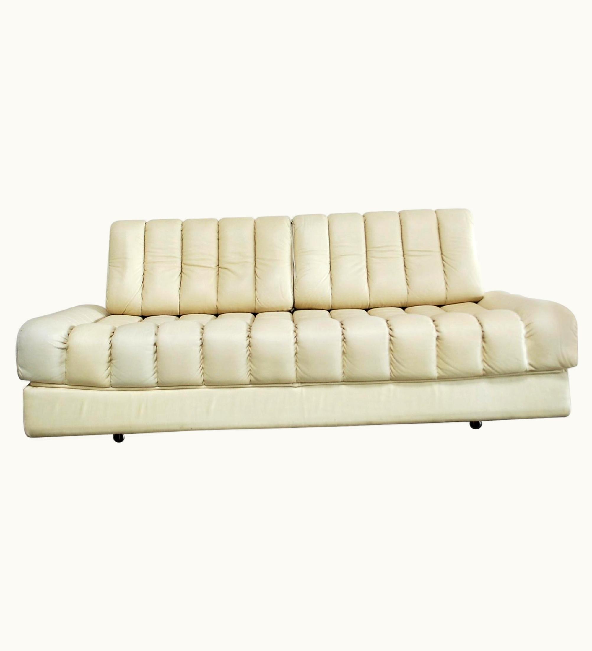 De Sede DS 85 Natural Daybed Leather Sofa Ecru Crème White