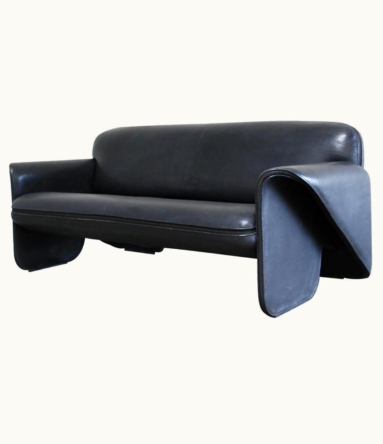 Gerd Lange Gerd Lange De Sede DS 125 Gerd Lange Neck Leather Sofa Black