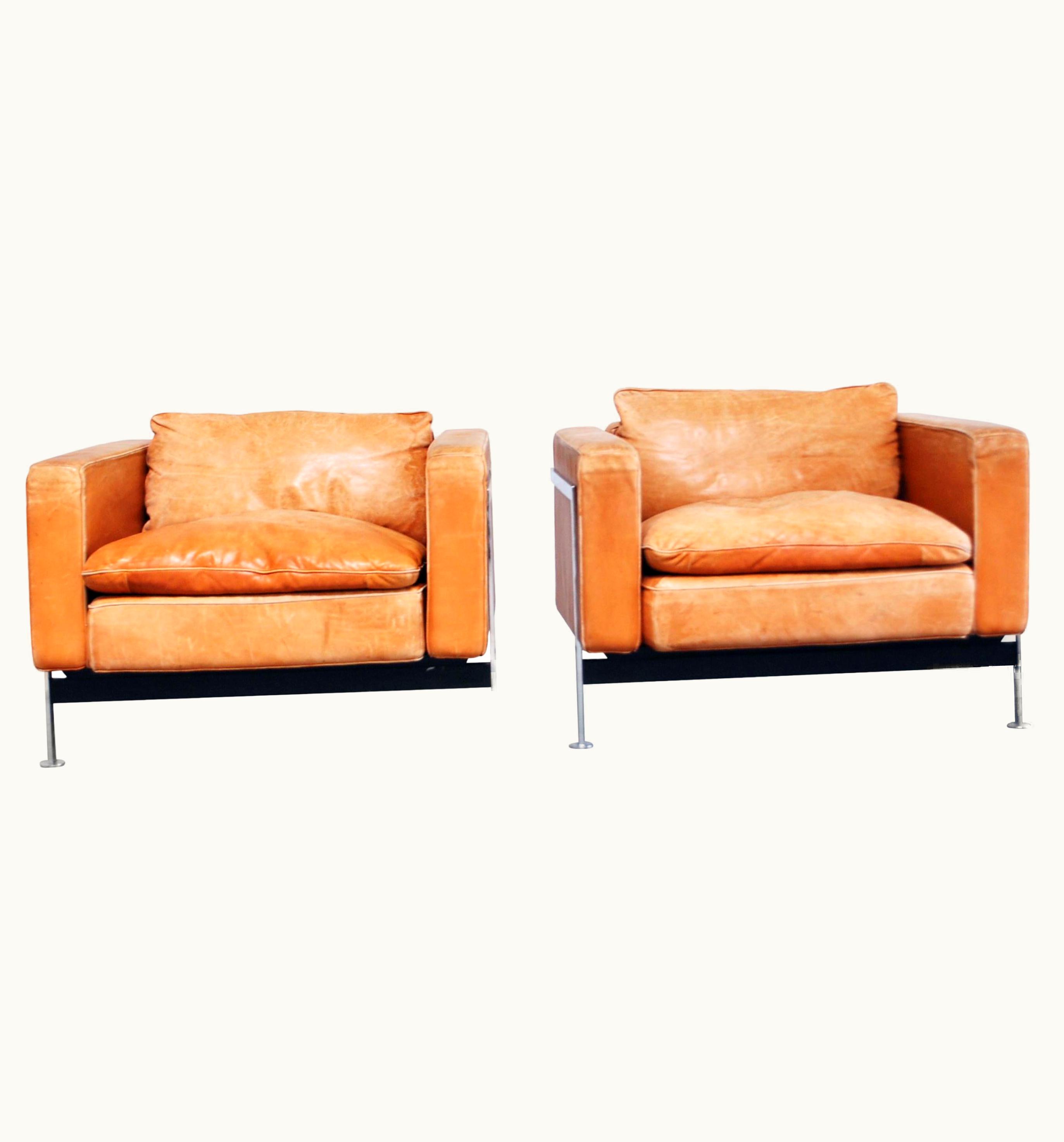 Robert Haussmann Robert Haussmann De Sede RH 302 Lounge Armchair Brandy Cognac