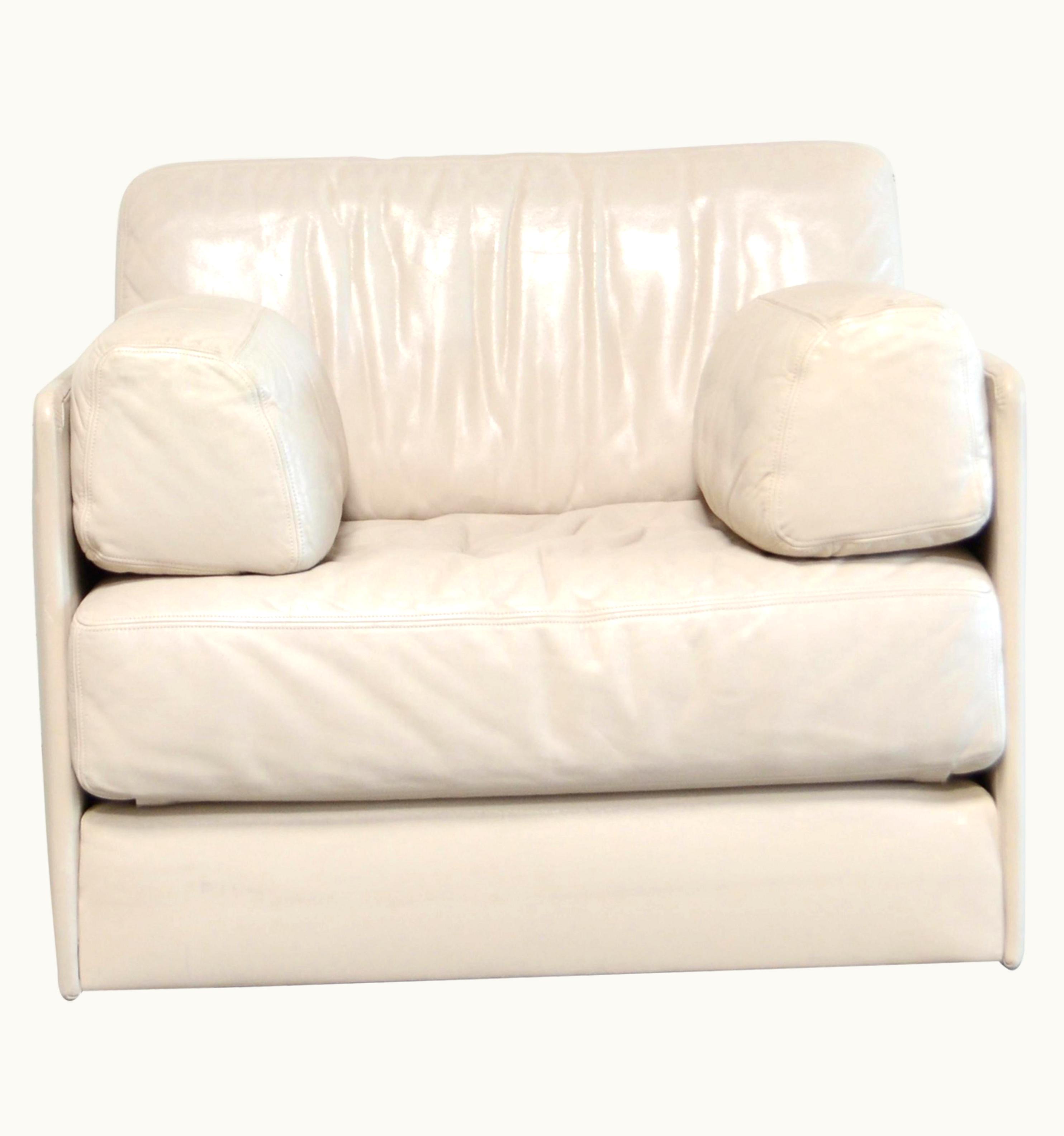 De Sede DS 76 White Creme Leather Armchair / Daybed