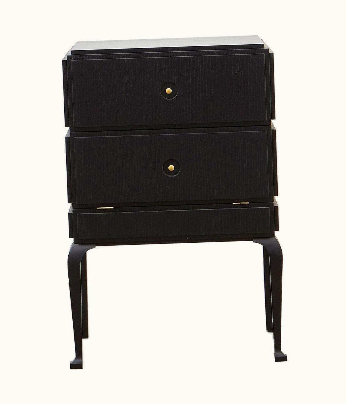 Poul Henningsen Poul Henningsen PH Small Drawer Chest, Wood Legs, Black Oak Veneer, White Ash Wood Drawers
