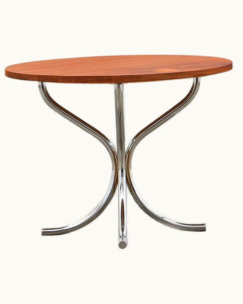 Poul Henningsen Poul Henningsen PH Lounge Table, Chrome, Solid Mahogany Table Plate
