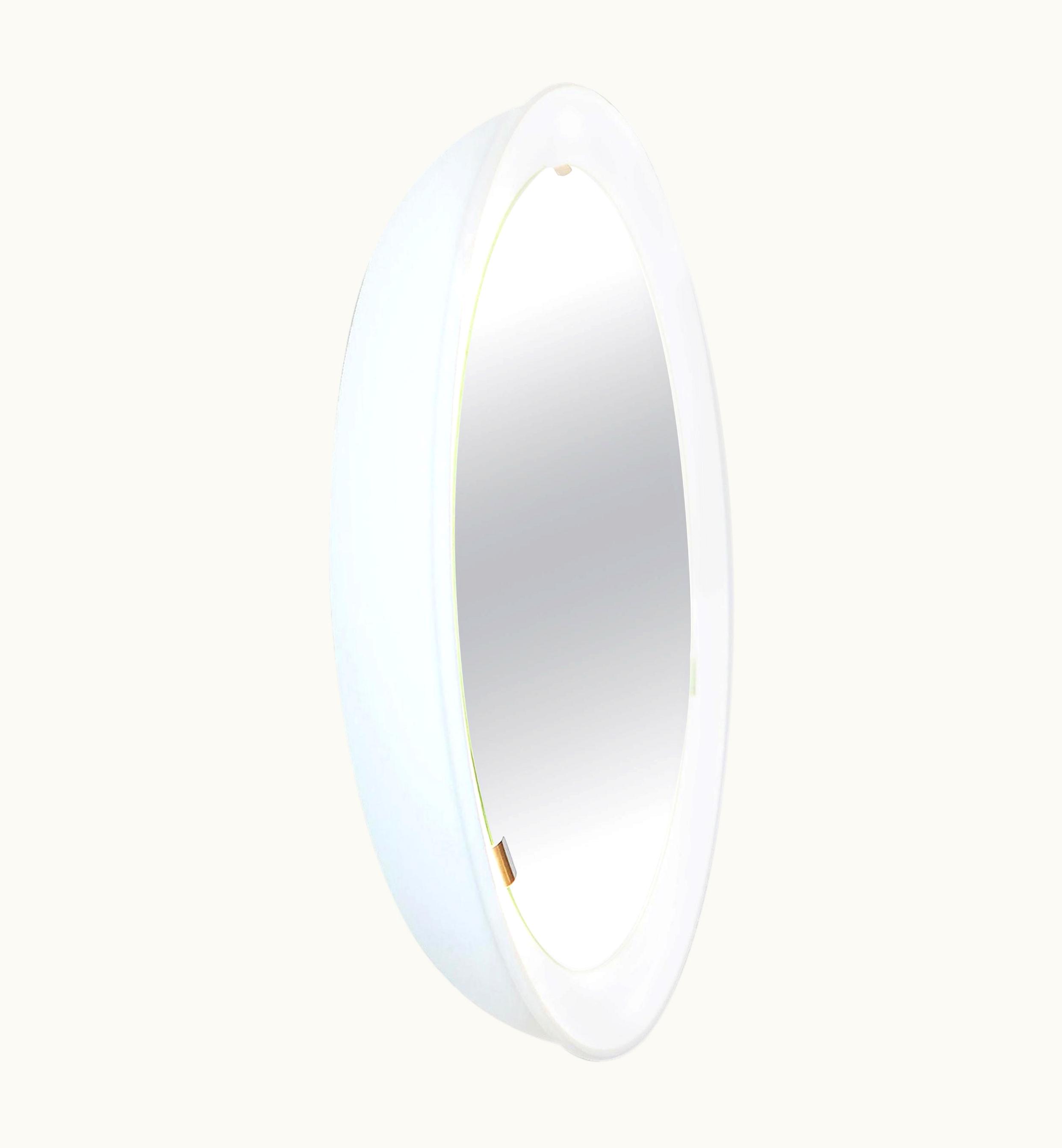 Poul Henningsen Poul Henningsen PH Mirror, White Painted Satin Matt, Diameter 700mm, On/off Pull Cord, Ph