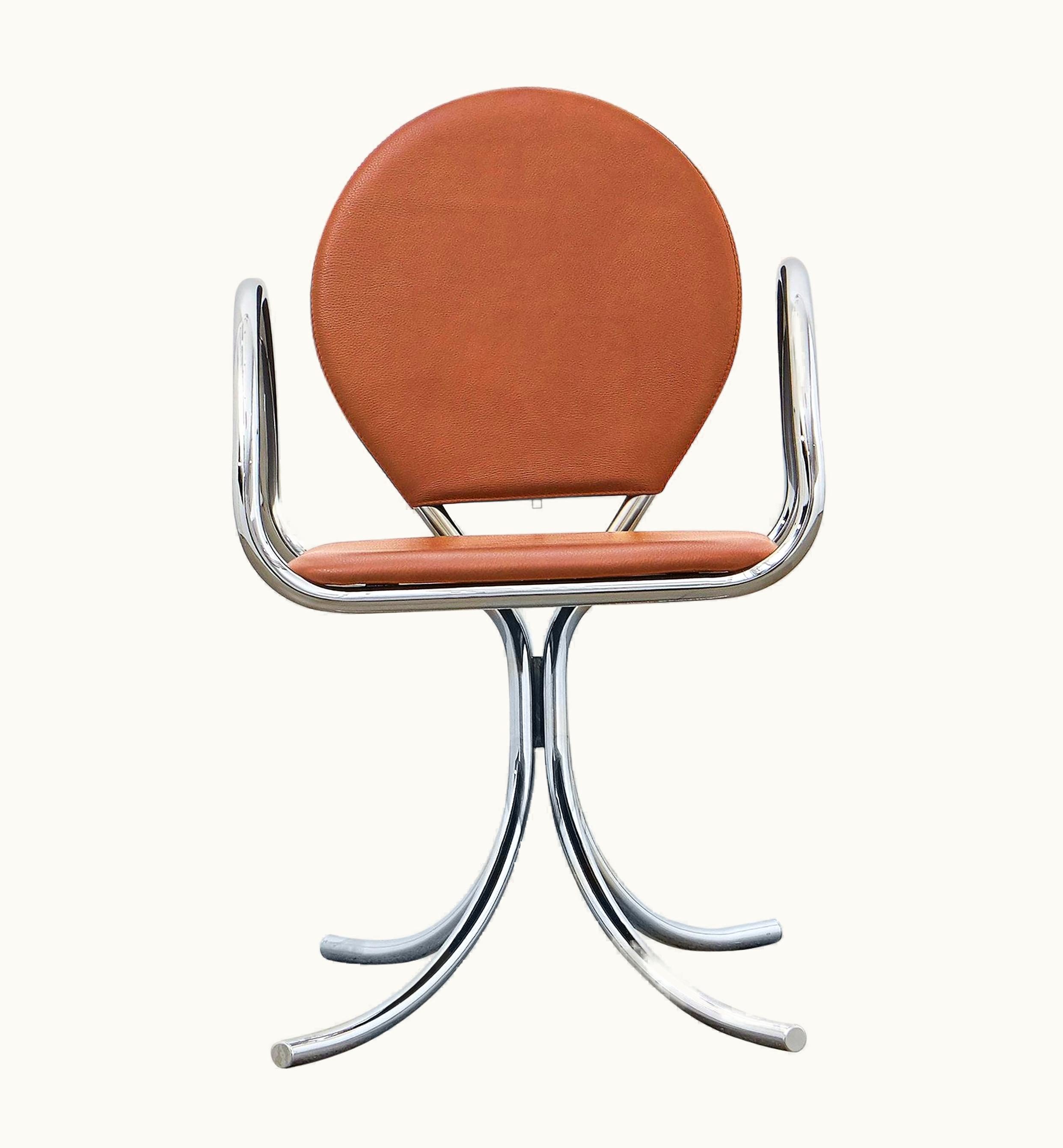 Poul Henningsen Poul Henningsen PH Armchair, Chrome, Leather Extreme Walnut