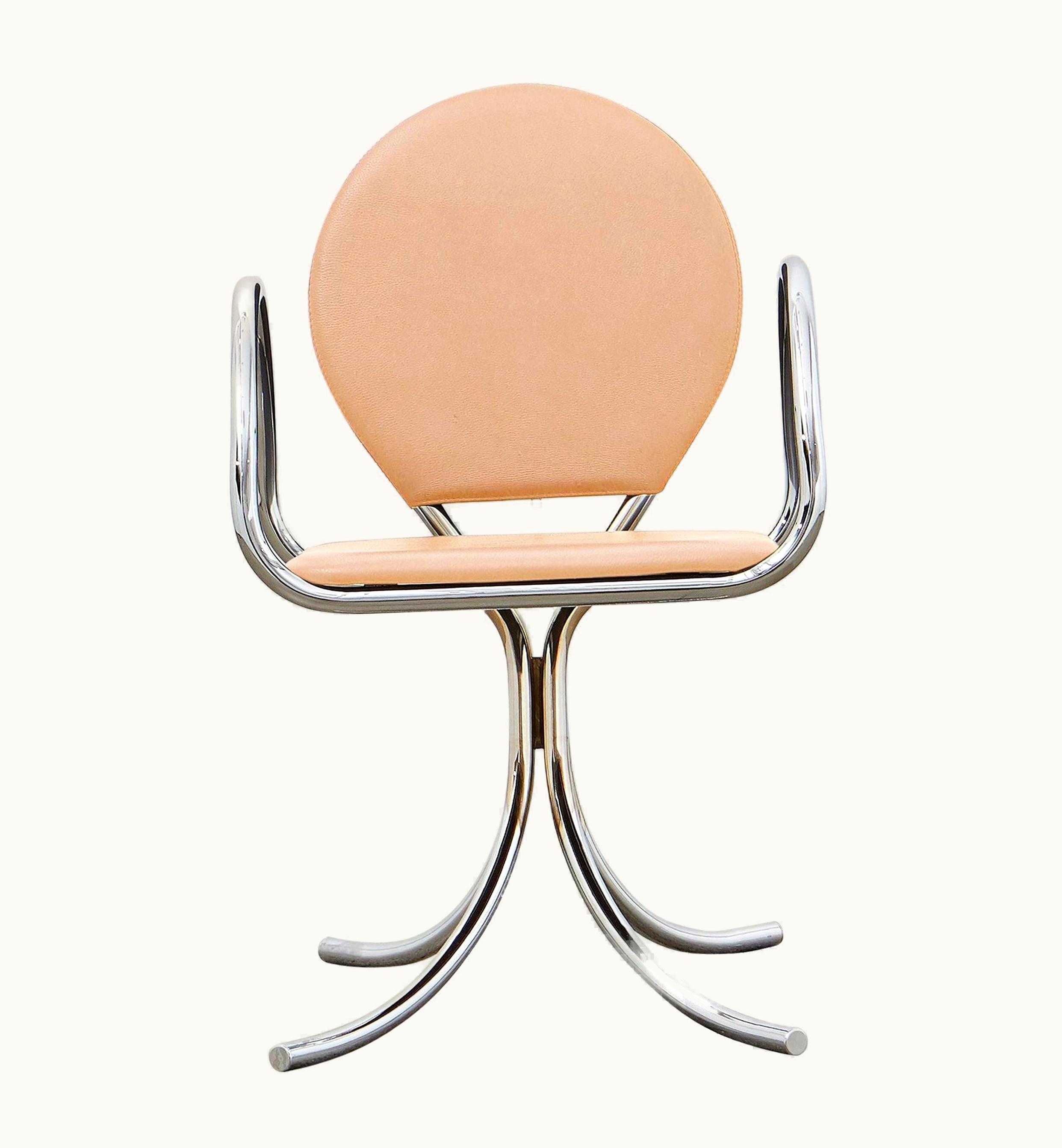 Poul Henningsen Poul Henningsen PH Armchair, Chrome, Leather Natural Un-Dyed